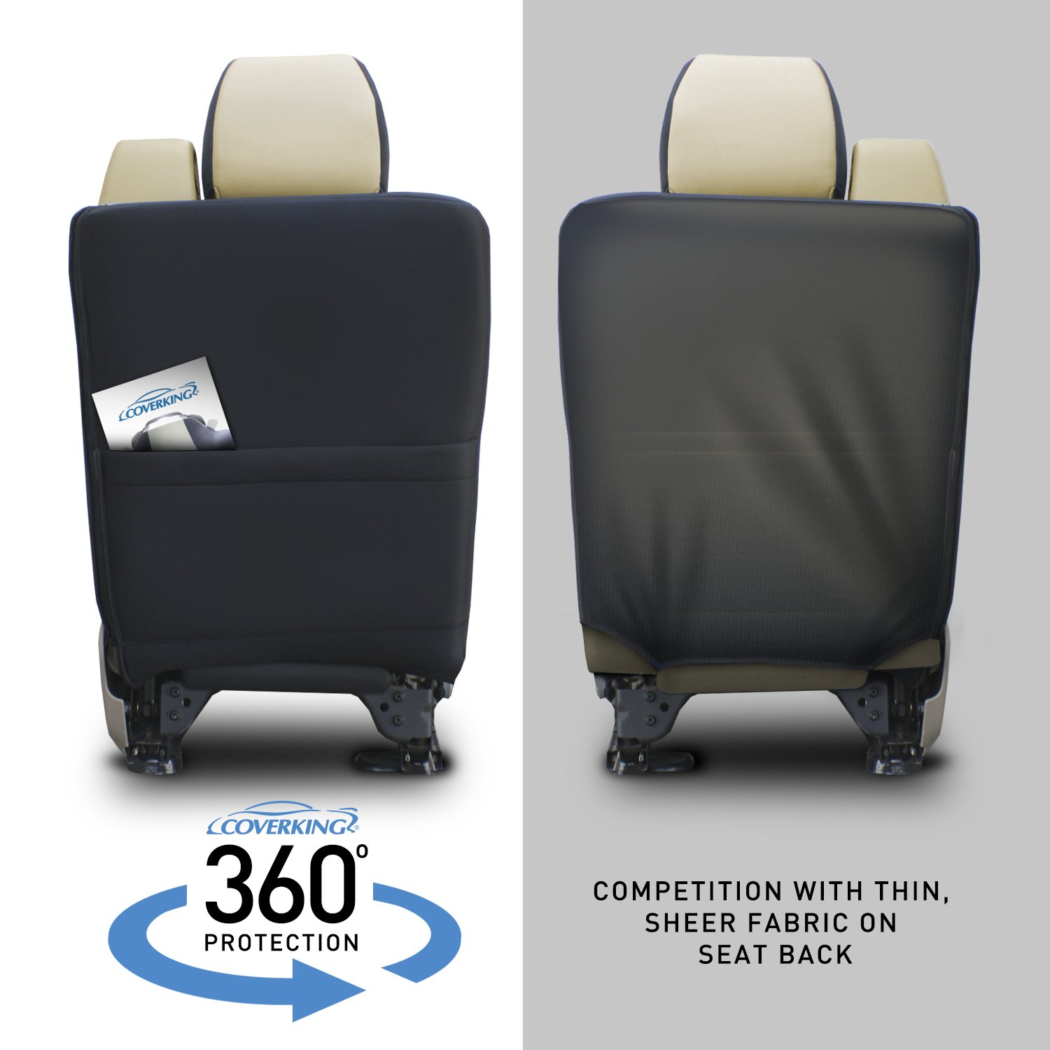 Coverking Rear 60/40 Bench Custom Fit Seat Cover for Select Ford Models - Snuggle Plush (Black) | Premium Car Seat Protection | Perfect for Road Trips & Winter Comfort