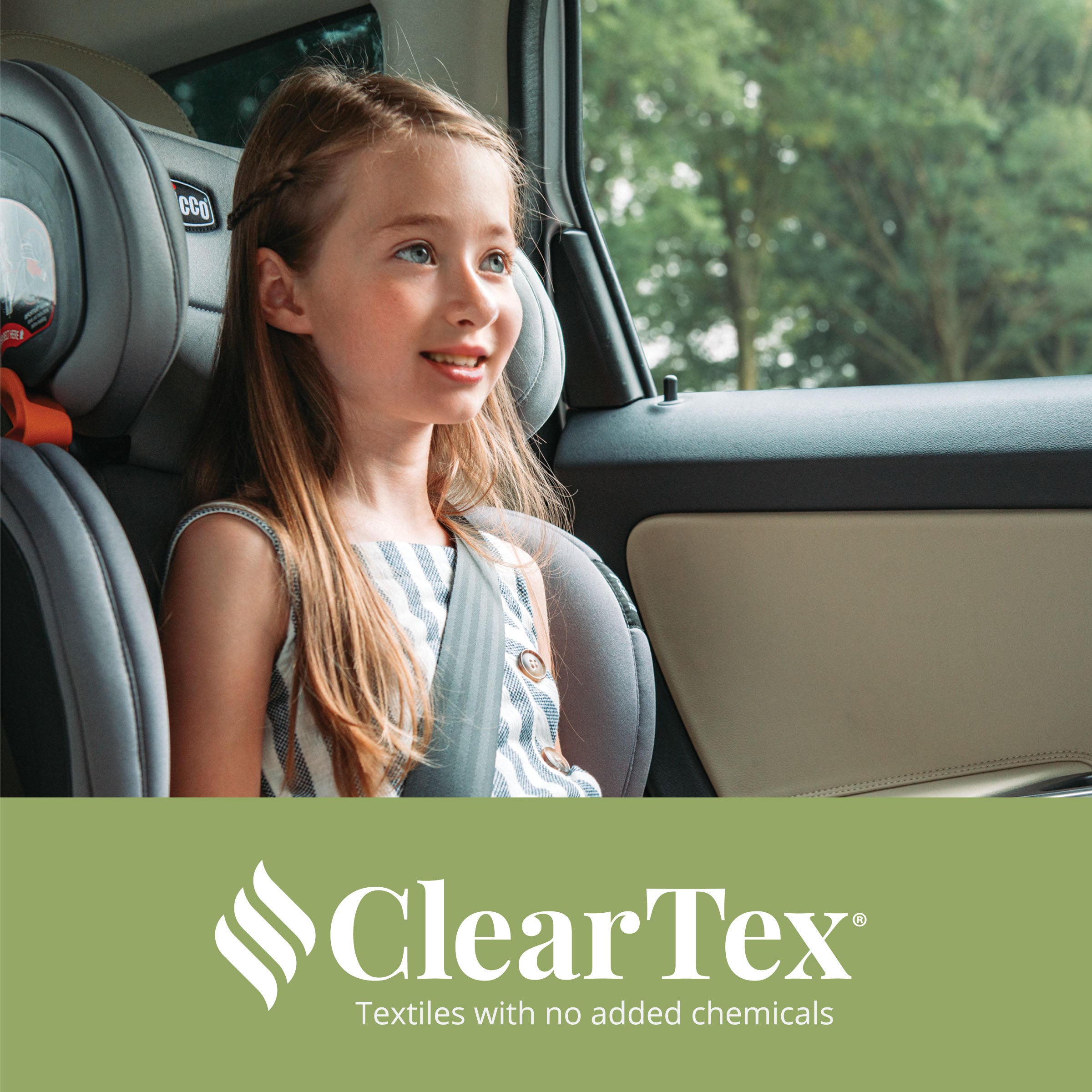 Chicco KidFit ClearTex Plus 2-in-1 Belt Positioning Booster Car Seat for Kids - Safe & Comfortable Convertible Car Seat for Toddlers - Ideal for School Drop-offs, Road Trips & Family Travel