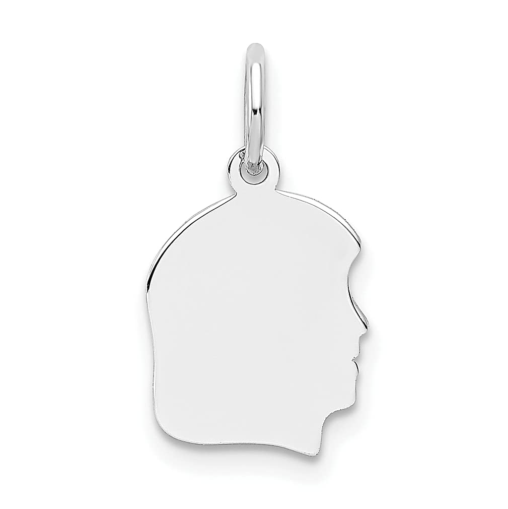 14K White Gold Engravable Baby Disc Charm Necklace - Personalized Pendant for Women, Right-Facing .027 Depth - Perfect Gift for Her, Mom, or Grandma | Ideal for Birthdays, Anniversaries, and Mother's Day Gifts