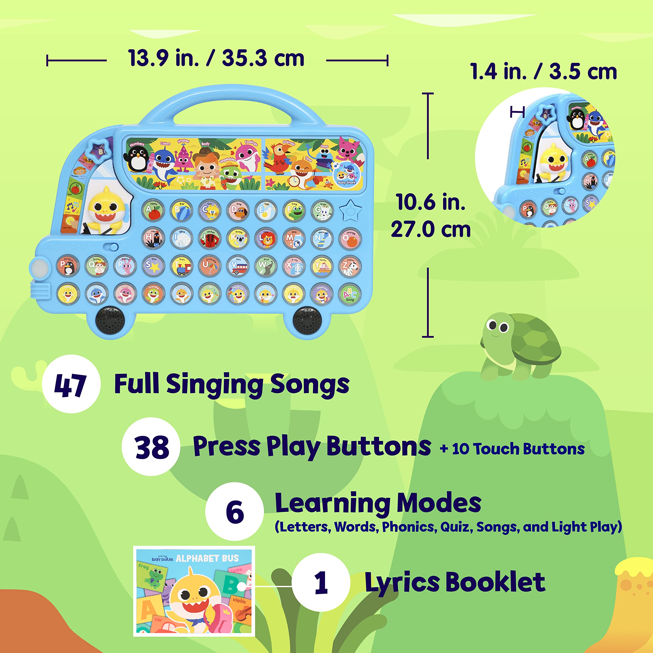 Pinkfong Baby Shark ABC Alphabet Bus Sound Pad - Interactive Learning & Educational Toy for Toddlers 1-3 | Fun Baby Shark Books & Toys | Perfect Gift for Boys & Girls | Ideal for Preschool Learning & Playtime Activities