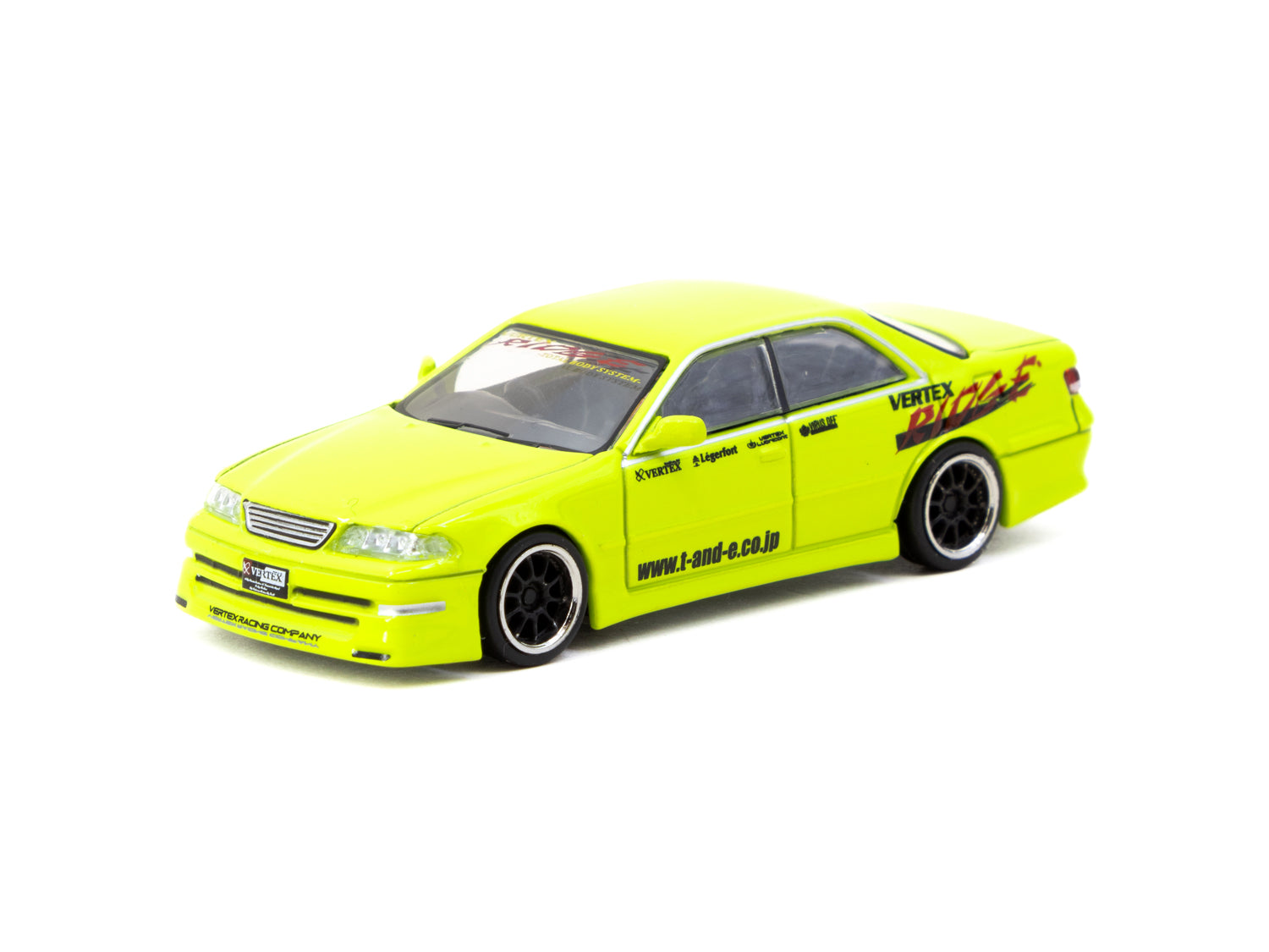 Tarmac Works 1/64 Scale Toyota Mark II JZX100 Diecast Model Car - Light Green Tokyo Auto Salon 2025 Special Edition - Perfect for Collectors & Car Enthusiasts - Display on Desk or Showcase