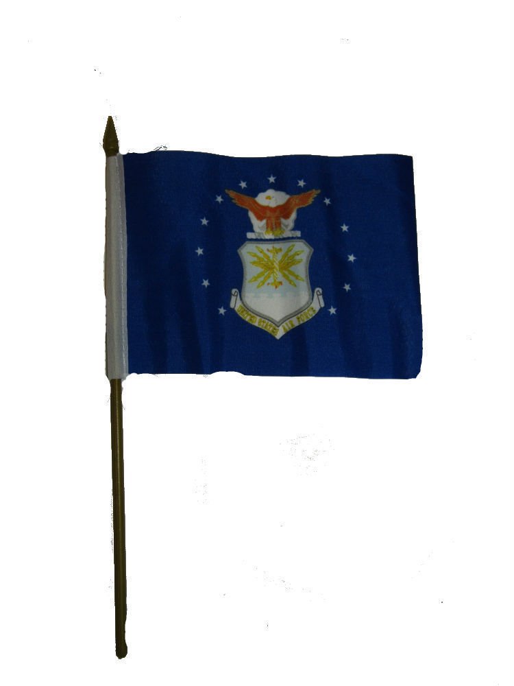 12 Pack U.S. Air Force Gold Staff Desk Flags 4