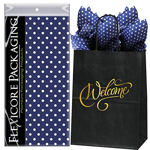 Navy Blue Polka Dots