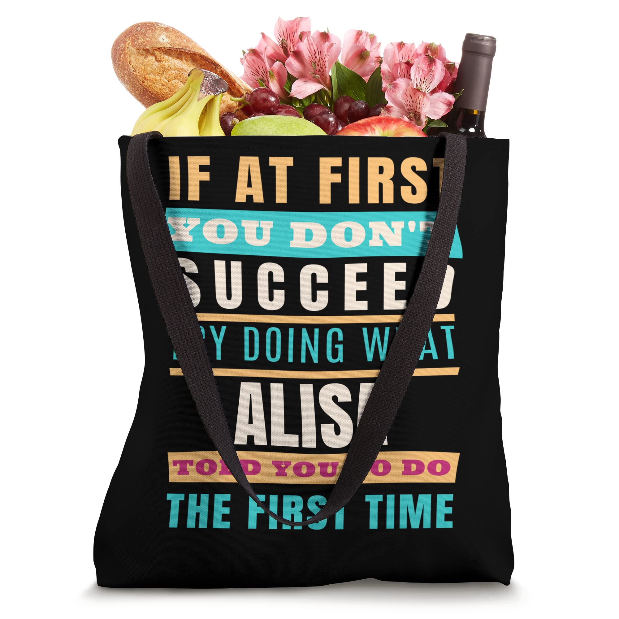 ALISA Personalized Name Shirt & First Name Tote Bag - Customized Gift for Women, Girls - Perfect for Birthdays, Mother's Day & Casual Outings