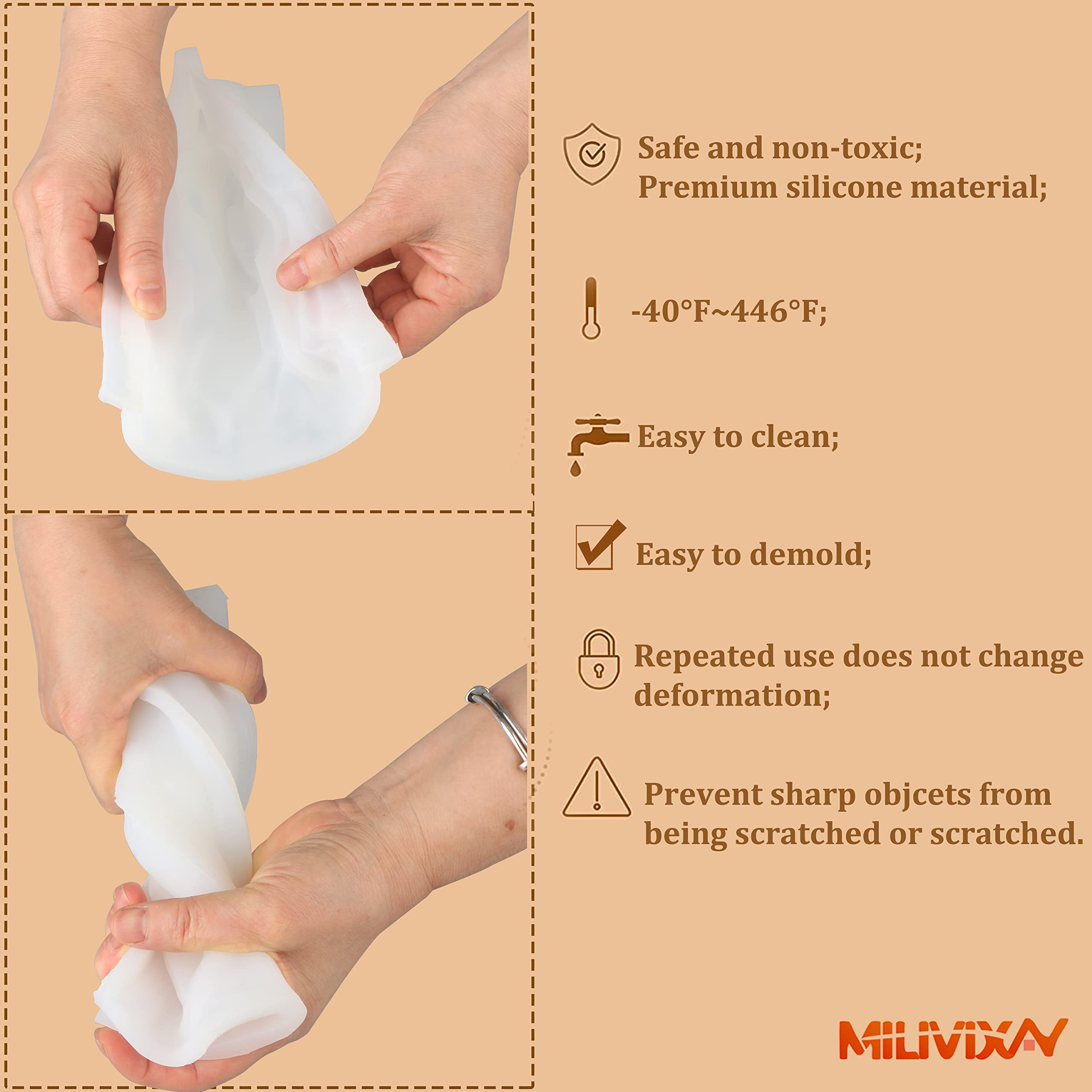MILIVIXAY 2PCS Silicone Body Candle Molds for Candle Making - Human Shaped Candle Molds for DIY, Home Decor, Spa & Romantic Gifts