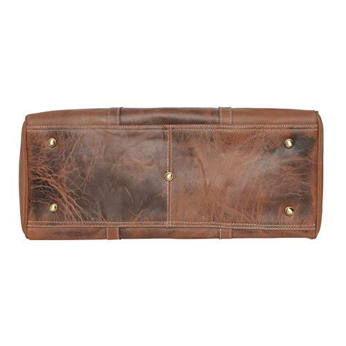 Premium Personalized Full Grain Leather Travel Duffel Bag for Men & Women - Durable Overnight Weekender Gym Bag - Perfect for Business Trips, Gym Workouts & Groomsmen Gifts