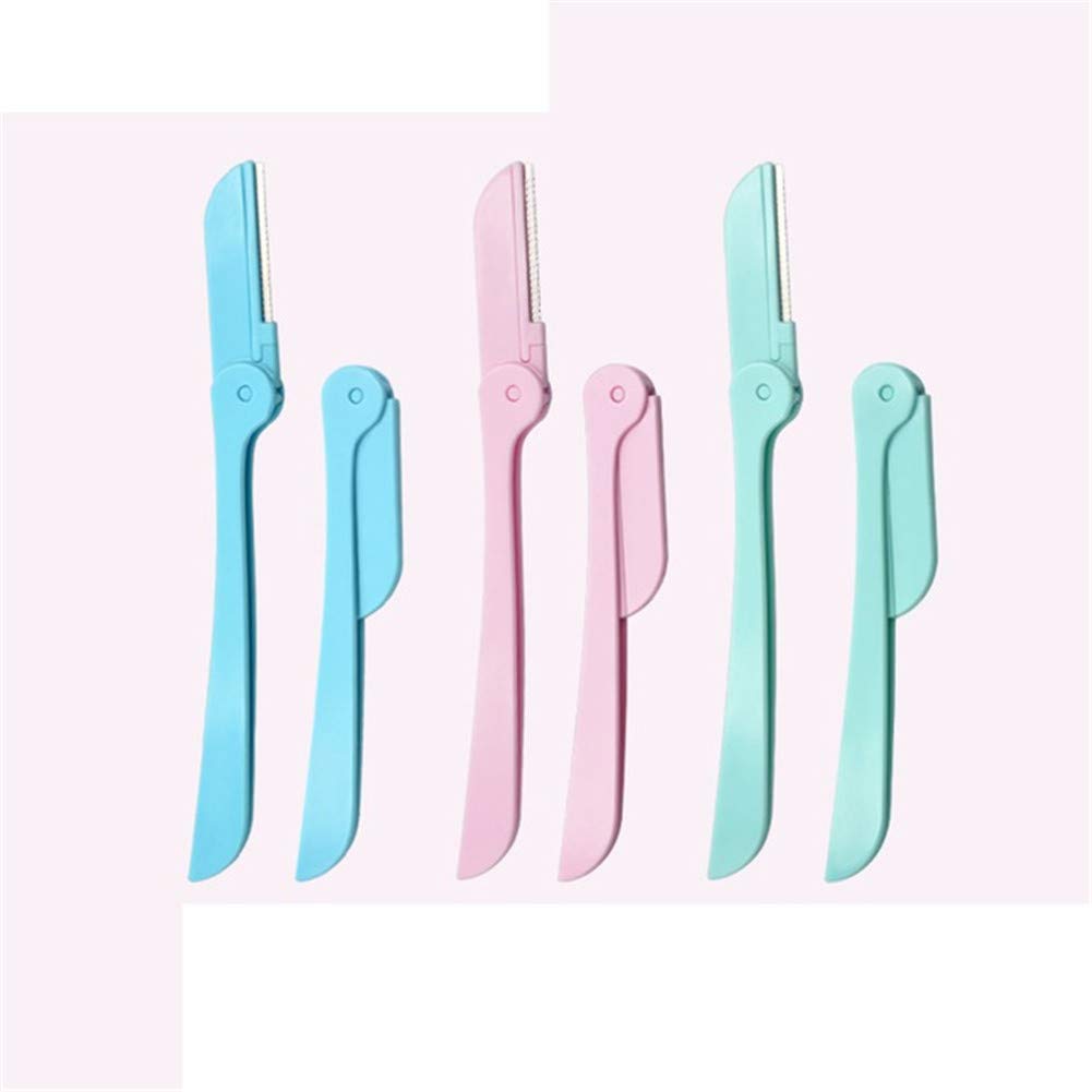 Premium Eyebrow Razor & Dermaplaning Tool for Women - Blue Face Shaver Set of 3 | Painless Hair Removal for Smooth Skin | Perfect for Eyebrow Shaping & Facial Exfoliation at Home