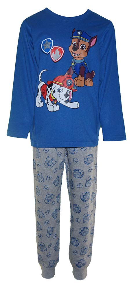 Paw Patrol Nickelodeon Boys' 2-Piece Crew Neck Jogger Set - Soft Cotton Pajama Outfit for Kids, Toddler Lounge Wear & Playtime Comfort