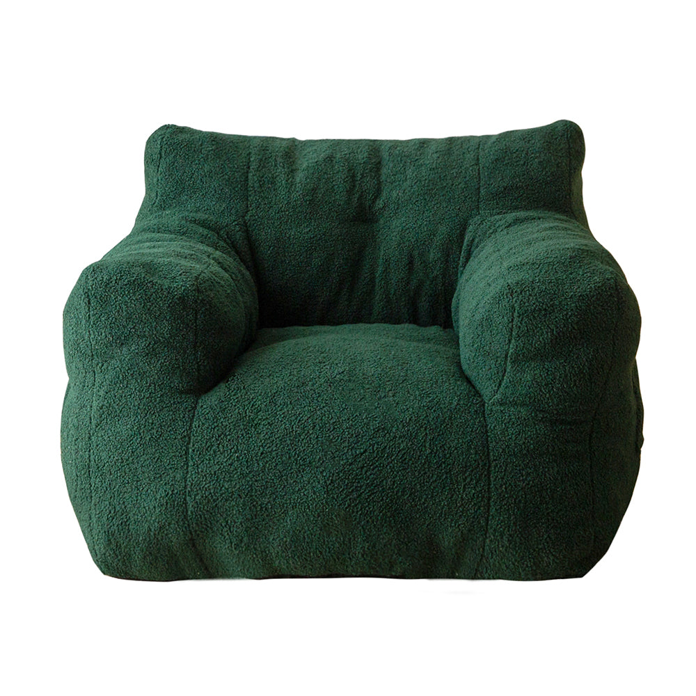 MAXYOYO Sherpa Bean Bag Chair - Boucle Tufted Oversized Bean Bag Sofa for Living Room, Bedroom & Game Room - Plush Lazy Chair for Adults & Kids - Soft Green Cozy Seating for Relaxing, Reading & Lounging