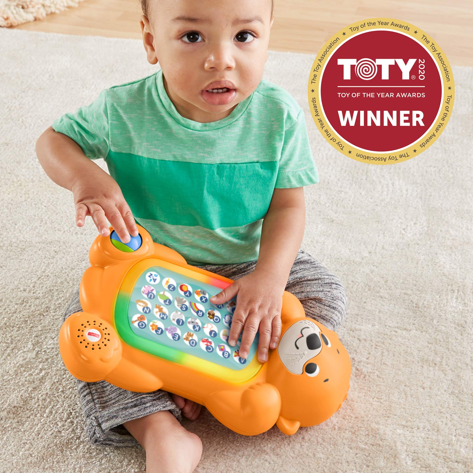Fisher-Price Linkimals A to Z Otter - Interactive Electronic Learning Toy for Babies 9 Months & Up - Orange - Alphabet & Number Educational Play for Toddlers at Home or Daycare
