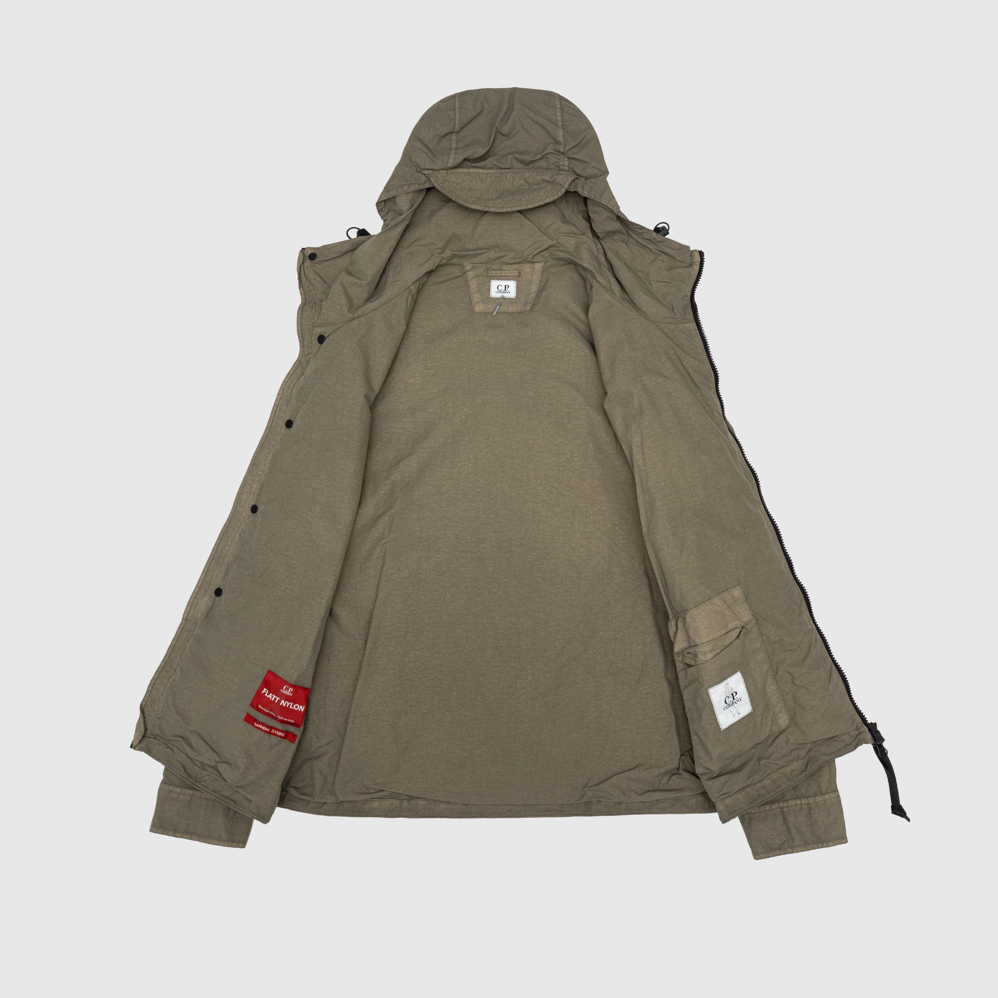 FLATT NYLON HOODED OVERSHIRT - Lightweight Water-Resistant Jacket for Men & Women | Perfect for Outdoor Activities, Travel & Casual Wear