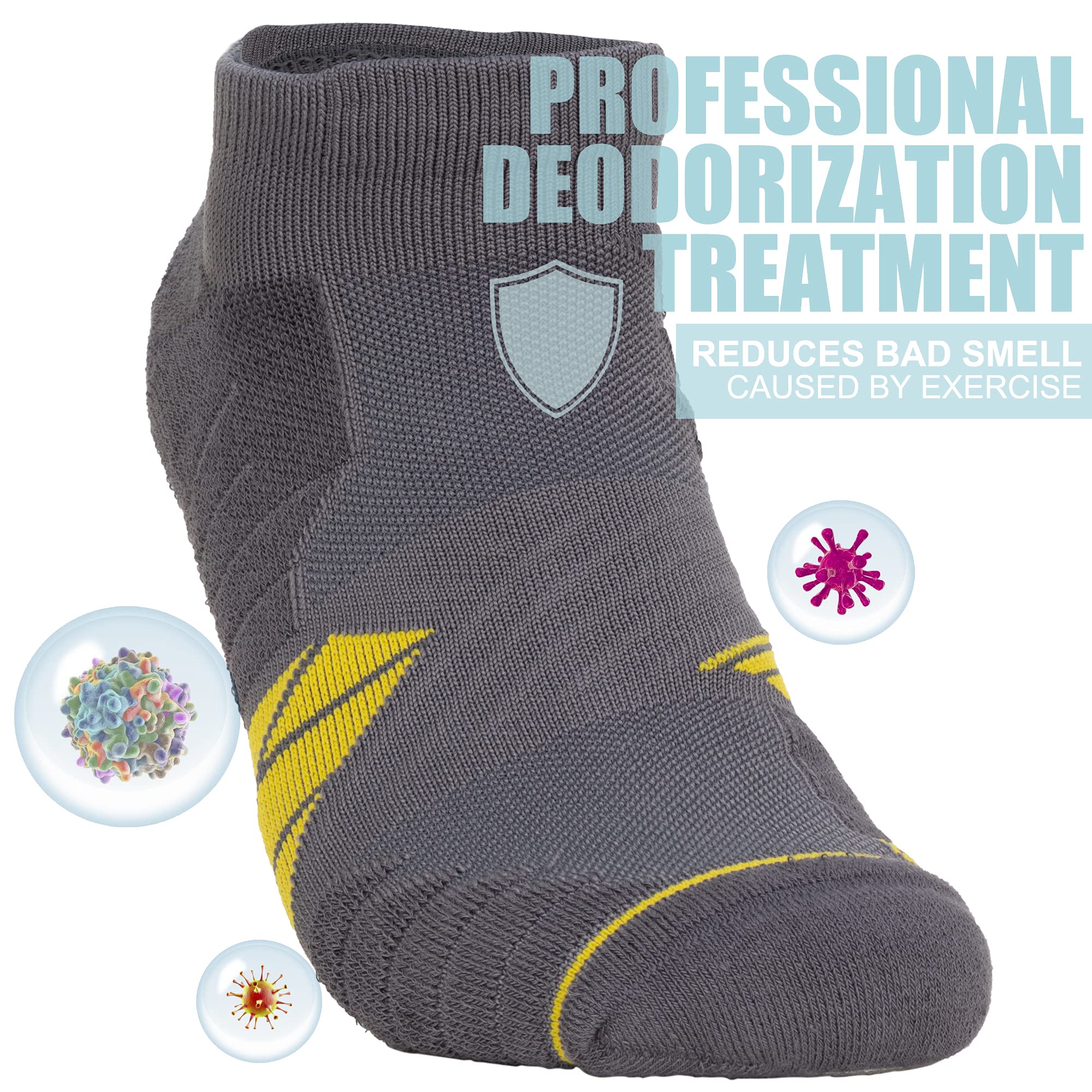 AKASO Coolmax Ankle Athletic Running Socks - Cushioned Low Cut No-Show Socks for Men & Women - Perfect for Running, Gym & Everyday Wear