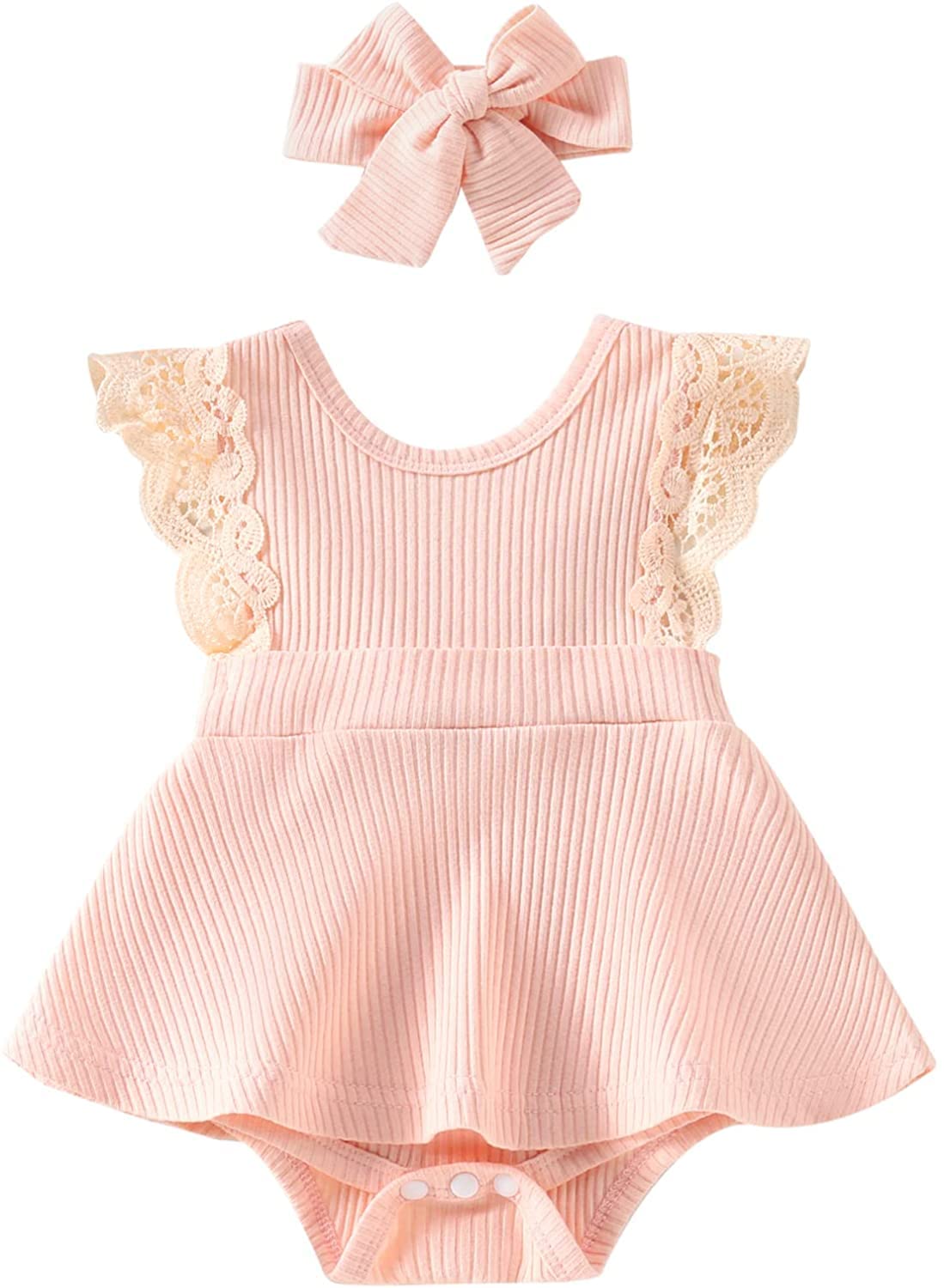 **Vintage Baby Girl Romper Dress - Lace Sleeveless Jumpsuit with Headband for Newborn Toddler Summer Outfits | Perfect for Photoshoots, Parties & Playtime**