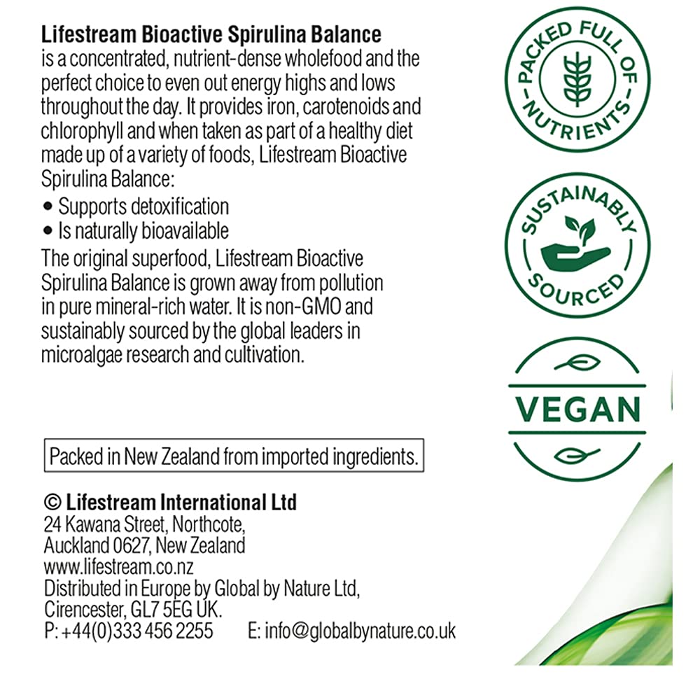 Lifestream Bioactive Spirulina 500mg - 1000 Tablets | Premium Organic Superfood Supplement for Energy, Detox & Immunity Boost | Perfect for Smoothies, Juices & Daily Wellness Routine