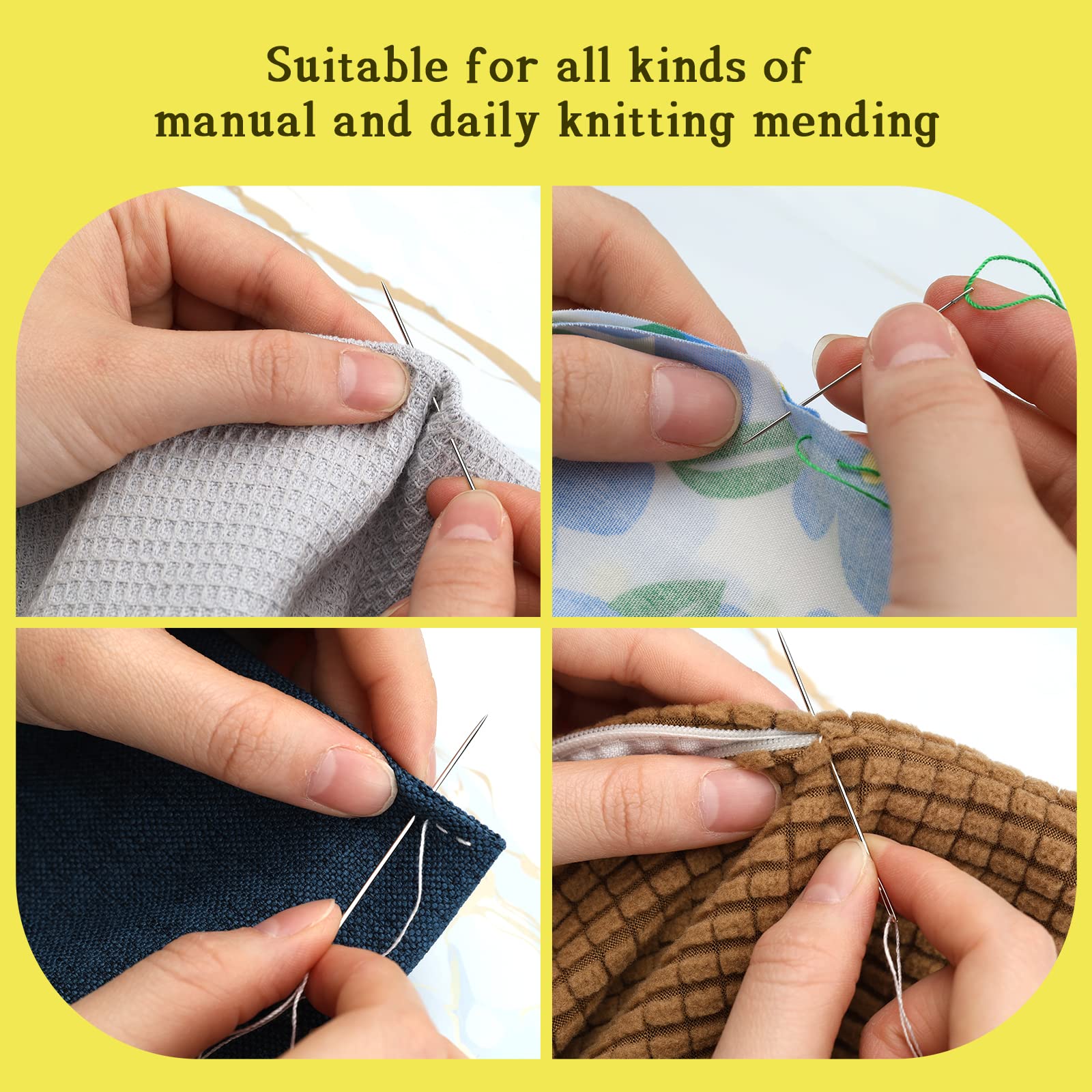 Large Eye Sewing Needles Set - 3 Sizes (30 Count) Premium Hand Stitching Needles with Clear Storage Tube for Embroidery, Quilting & Crafting Projects - Perfect for DIY Sewing, Fabric Repair & Needlework