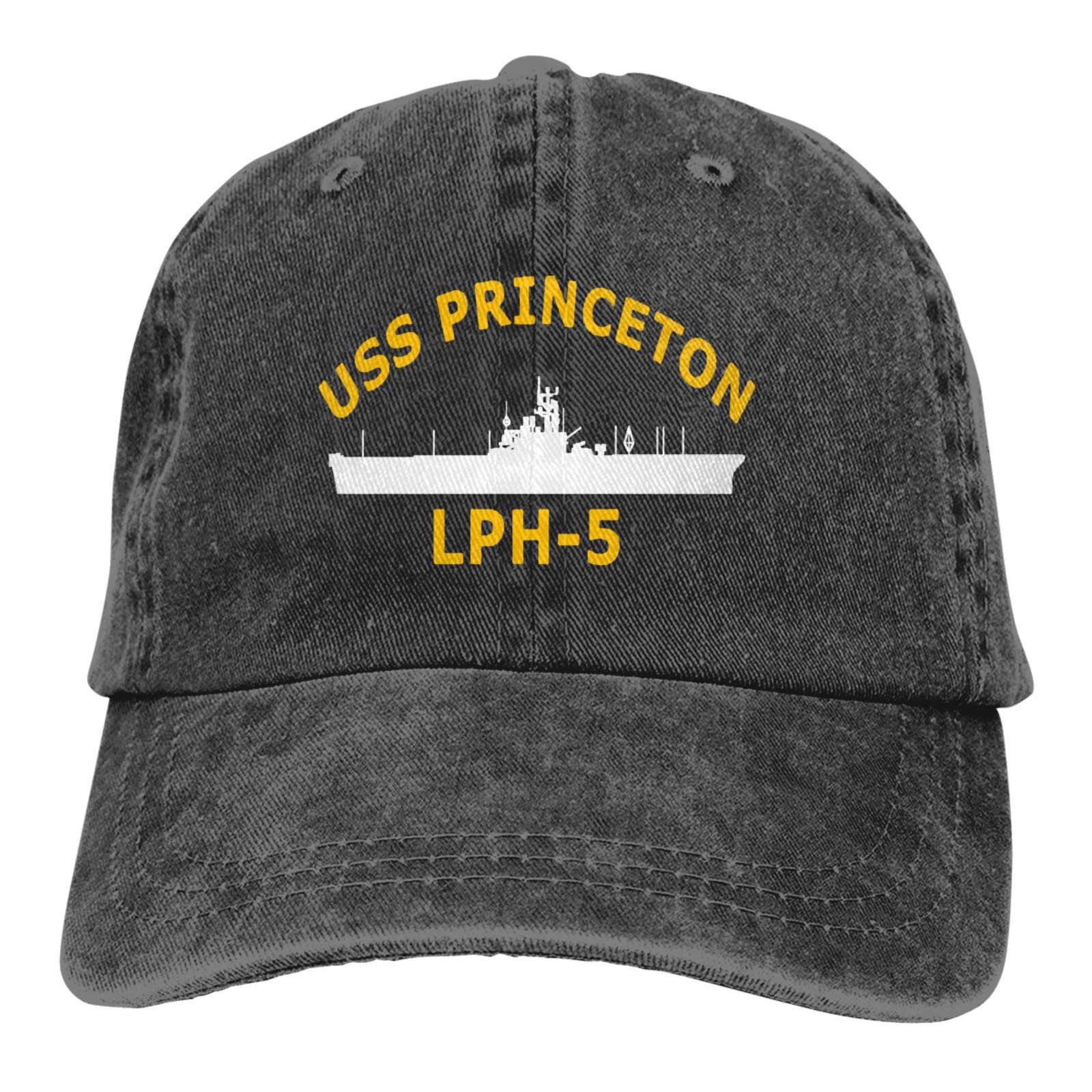 USS Princeton LPH-5 Cowboy Hat - Vintage Denim Dad Jeans Baseball Cap - Adjustable Plain Fit Hat for Men & Women - Perfect for Western Rodeo, Outdoor Adventures & Casual Wear