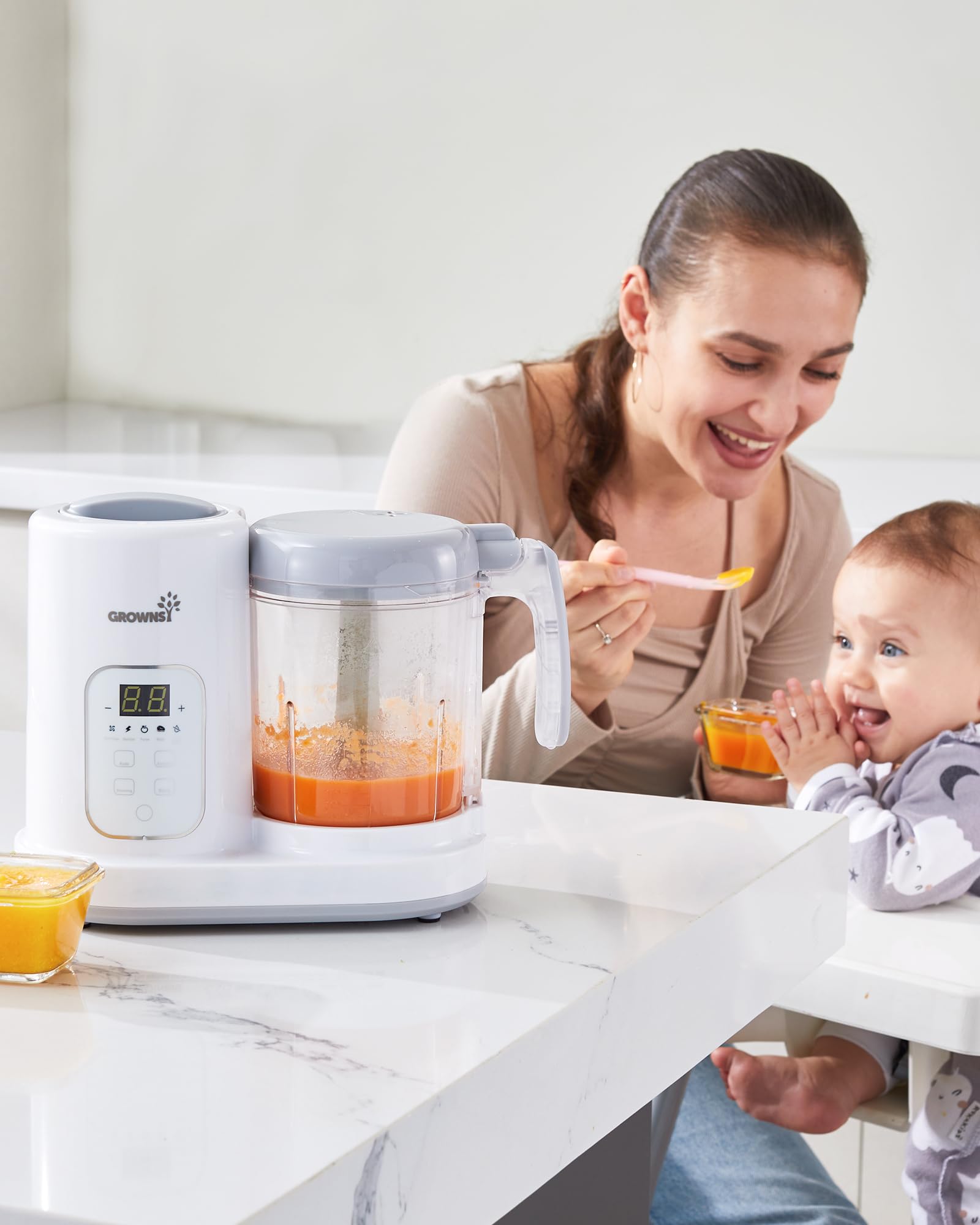 8-in-1 Baby Food Maker with Auto Cooking & Grinding | Touch Screen Control | Steamer & Blender Combo | Puree Maker & Warmer | Perfect for Homemade Baby Food Preparation & Meal Planning