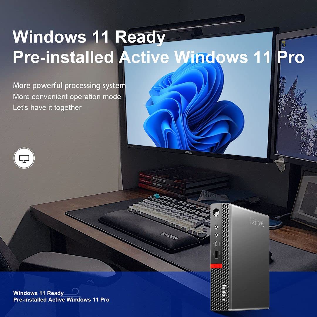 Lenovo ThinkCentre M920q Tiny Desktop Mini PC - Intel Core i5-8500T, 32GB RAM, 1TB NVMe M.2 SSD + 1TB SSD, Windows 11 Pro, WiFi 6E, Bluetooth 5.2, HDMI - Compact Home Office & Business Computer (Renewed)