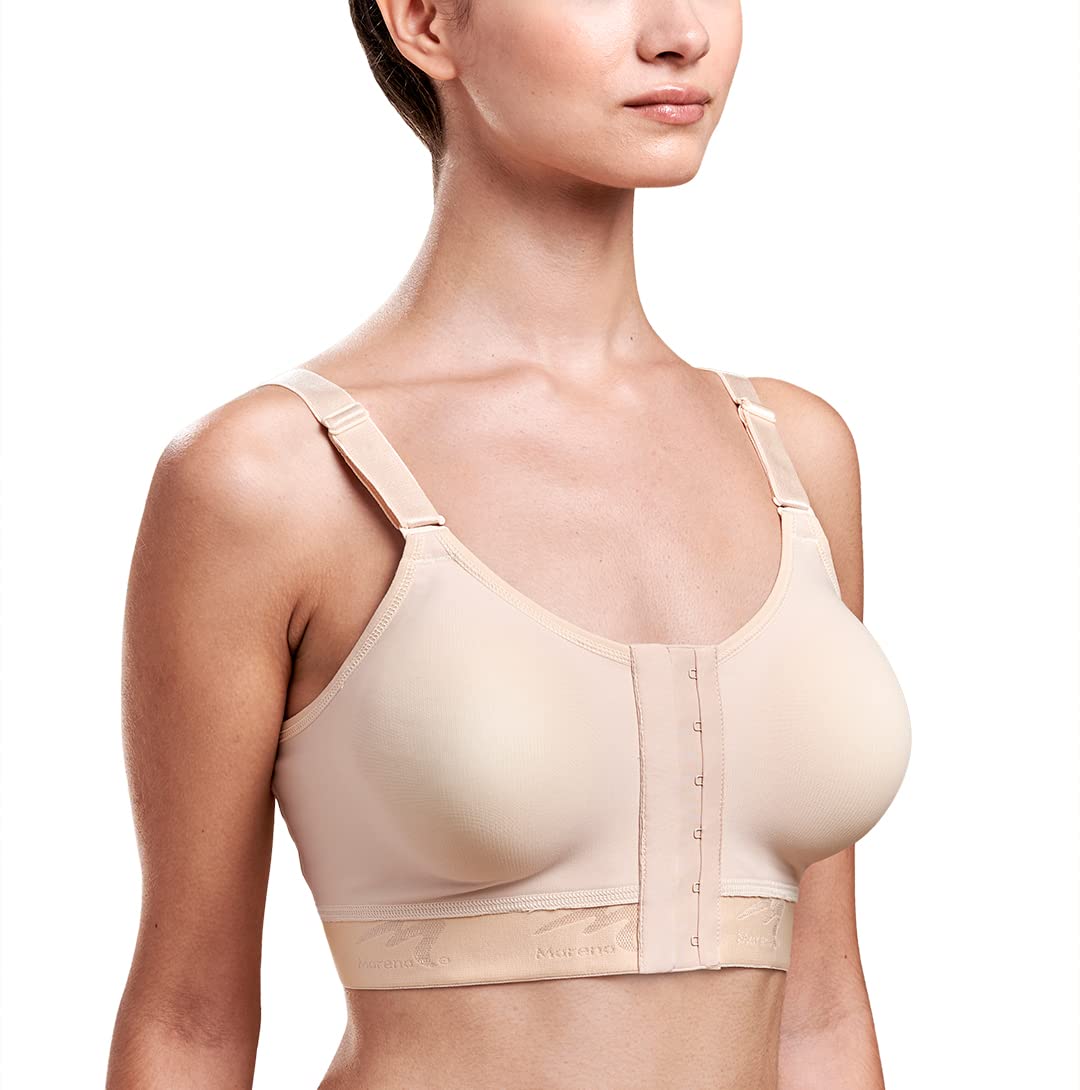 MARENA Caress Low Coverage Pocketed Bra - Post-Surgery Compression Support Mastectomy Bra for Women - Comfortable & Breathable for Daily Wear & Recovery