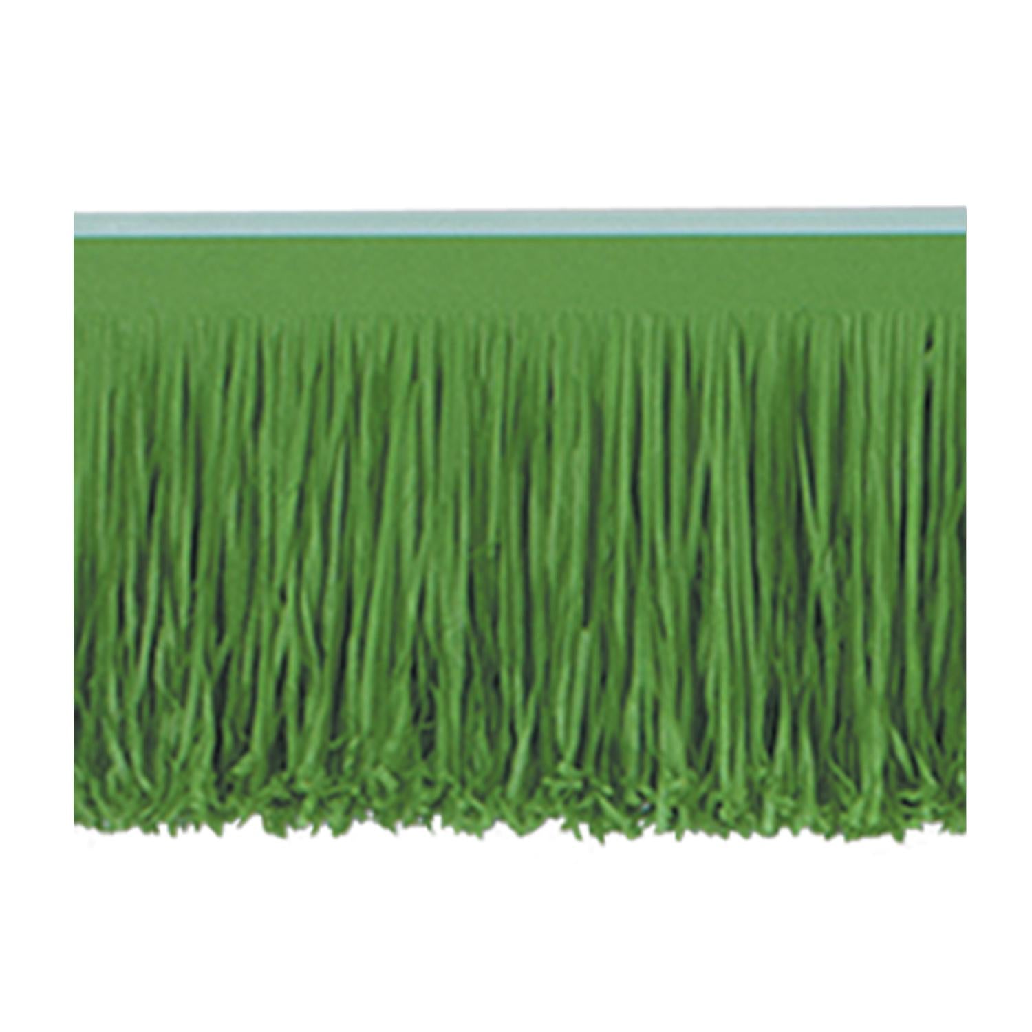 12-Pack Beistle 6-Ply Green Party Tissue Fringe Drape - Perfect for Birthday Decorations, Baby Showers & Party Backdrops