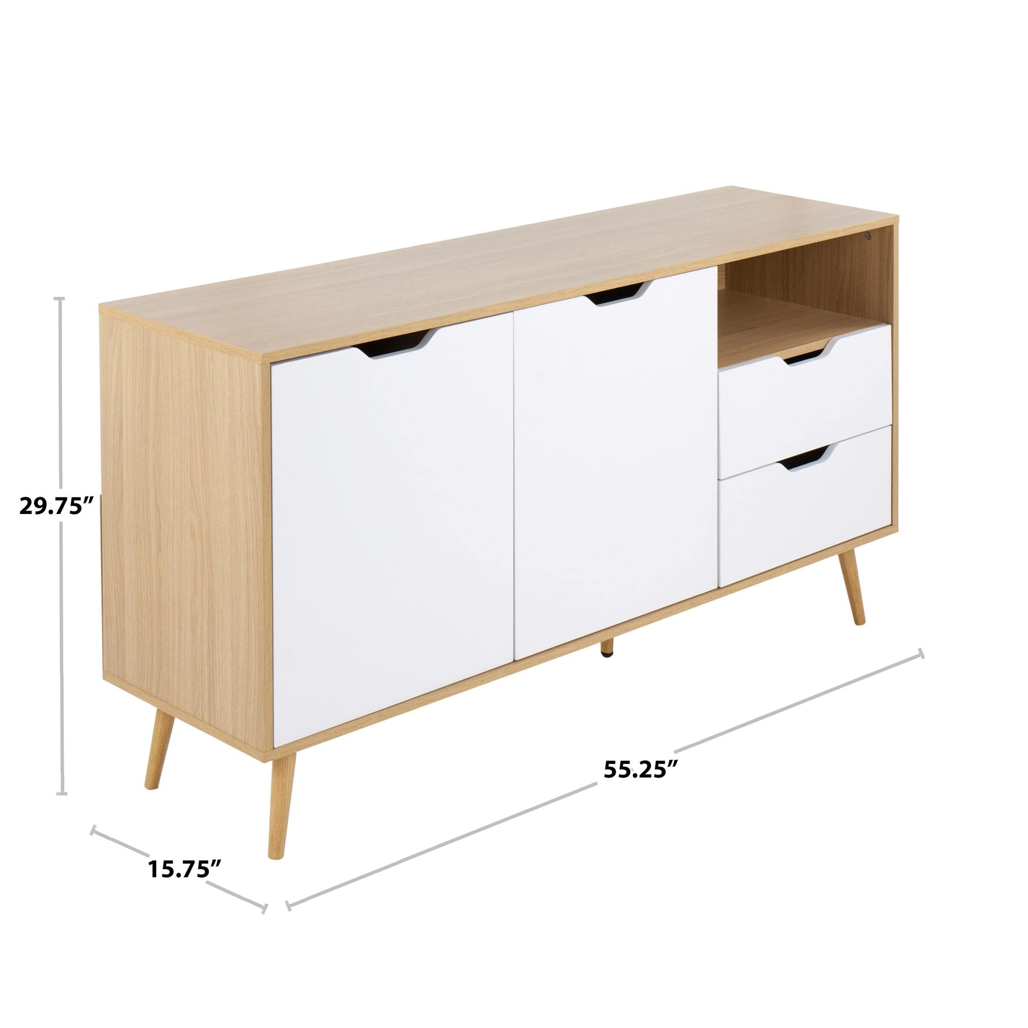 LumiSource Astro White TV Stand with Storage - Modern Entertainment Center & Media Console for Living Room, Bedroom, Home Theater - Perfect for Organizing TV, Gaming Consoles & Home Decor