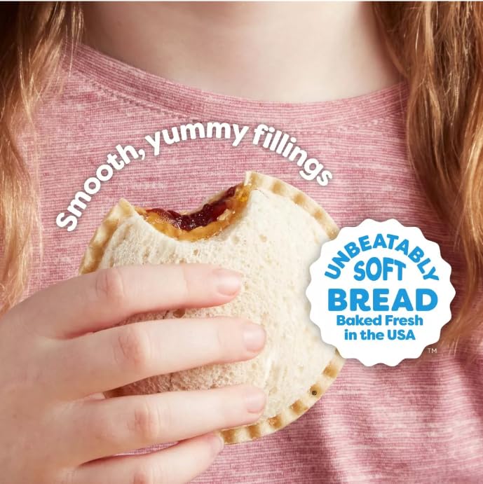 Uncrustables Peanut Butter & Strawberry Jam Frozen Sandwiches - 15 Count (Pack of 4, 60 Total) | No-Crust Kids Snacks for School Lunches, Picnics & Quick Breakfast
