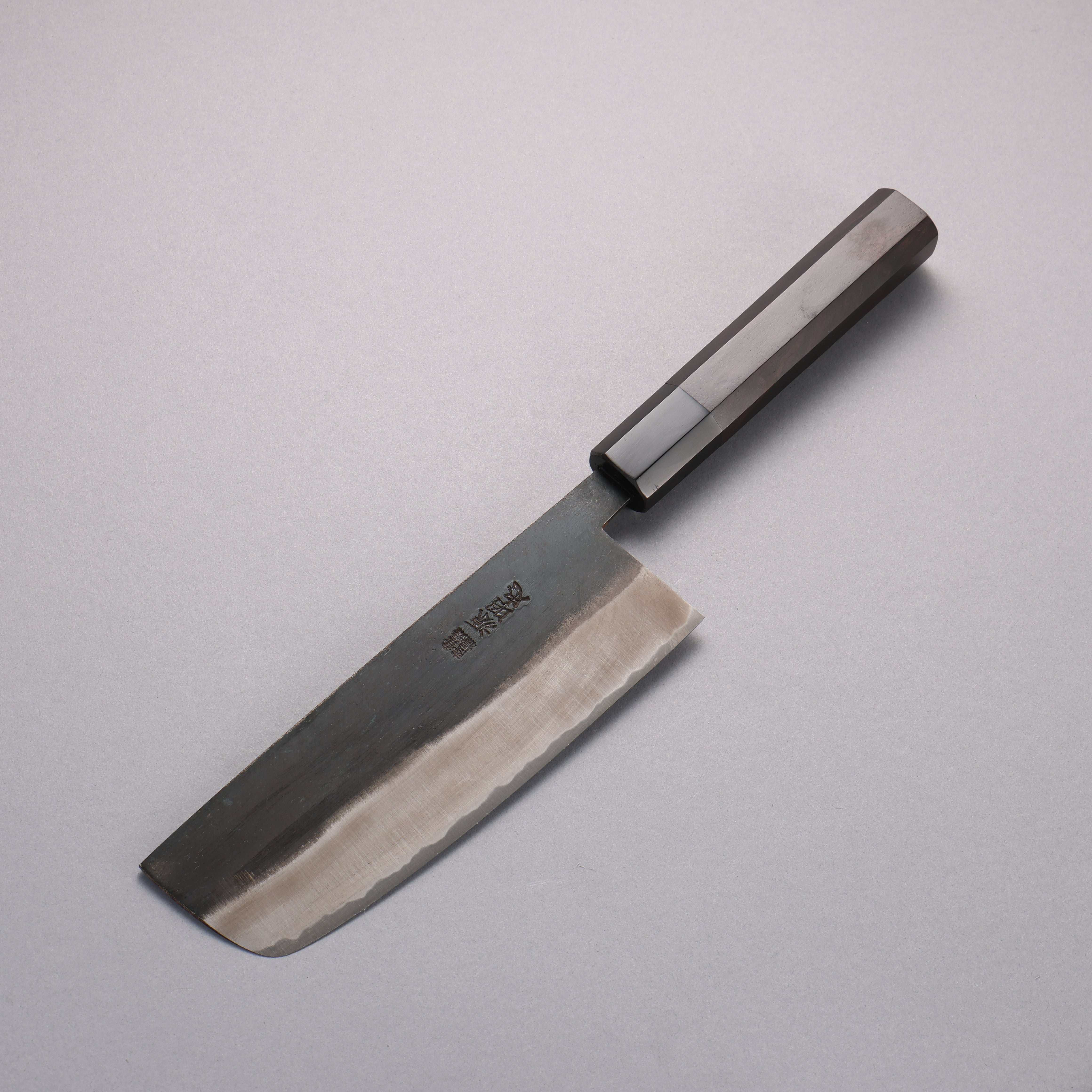 Premium Japanese Nakiri Knife 165mm - White Steel No.2 Blade with Black Finish & Ebony Wood Handle - Perfect for Sushi, Vegetables and Asian Cuisine Preparation