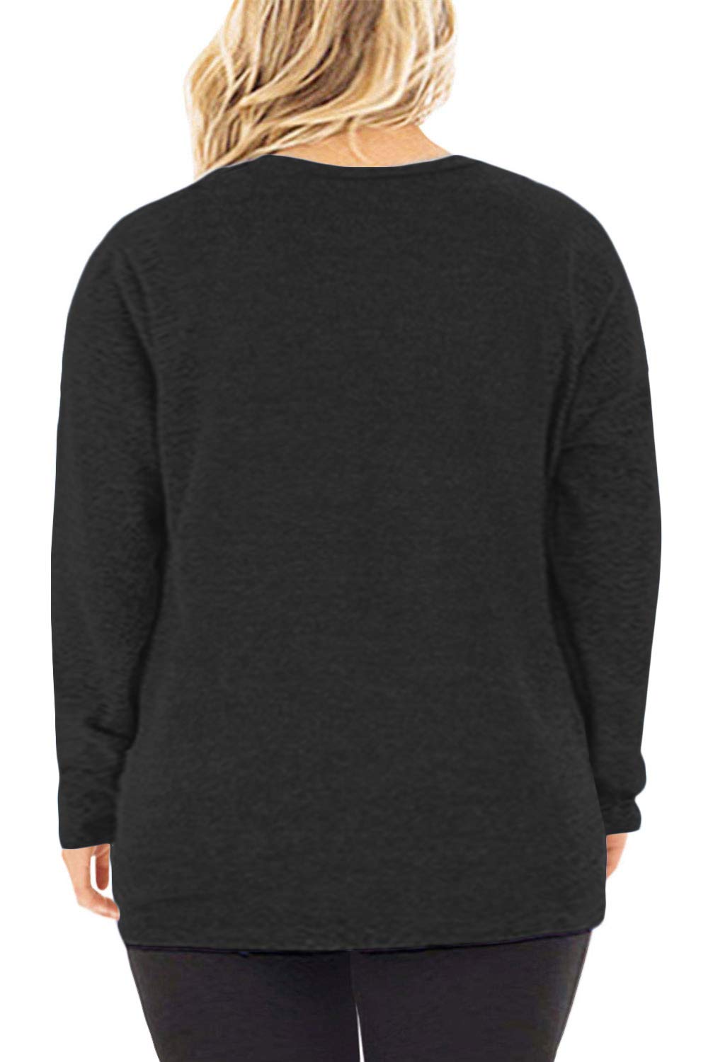 DOLNINE Women's Plus Size Knotted Tops Long Sleeve Tee Shirts - Loose Casual Blouse for Women | Comfortable & Stylish for Everyday Wear, Office, and Outings