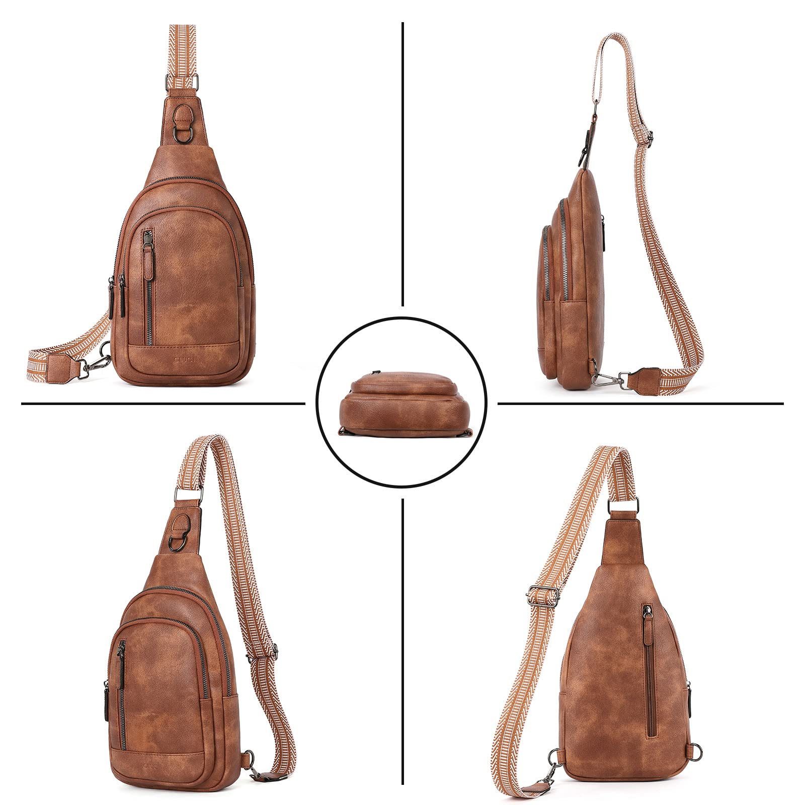 Stylish CLUCI Leather Crossbody Bags for Women - Fashionable Sling Backpack Purse for Travel, Work & Daily Use | Durable & Lightweight Shoulder Bag