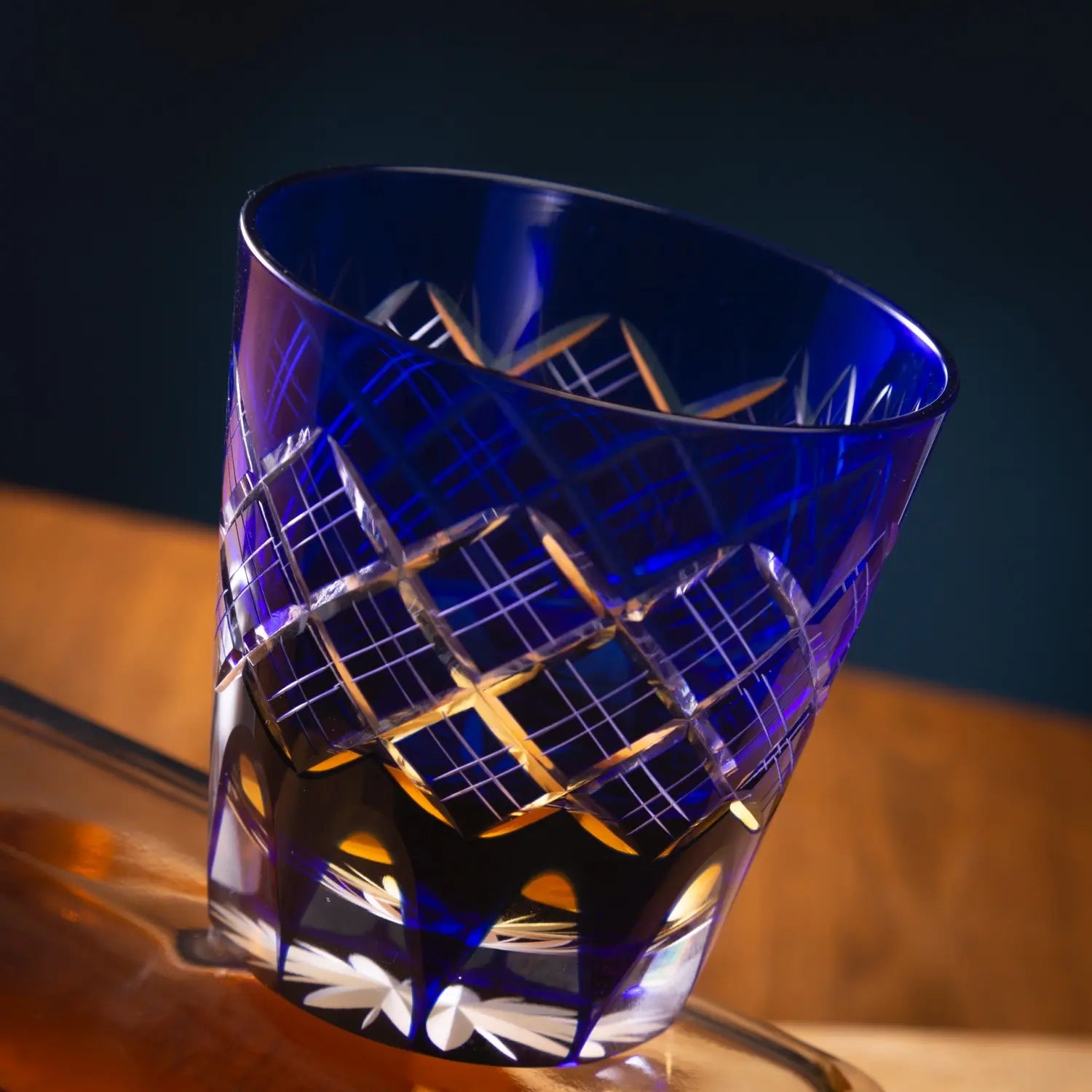 Kimoto Glass Tokyo Edo Kiriko Old Fashioned Whiskey Glass - Handcrafted Layered Yarai Design for Cocktails, Bourbon & Scotch - Perfect for Home Bar, Gifts & Special Occasions