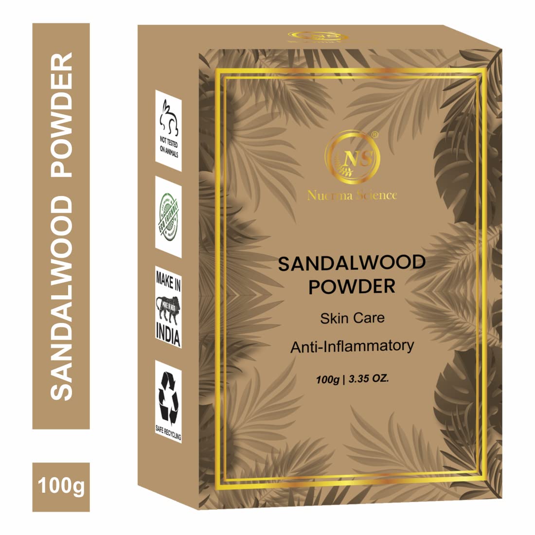 Nuerma Science Sandalwood Powder 100g - Natural Skin Care for Soft Smooth Skin, Reduces Acne, Pimples, Wrinkles & De-Tan - Perfect for DIY Face Masks, Spa Treatments & Ayurvedic Beauty Rituals