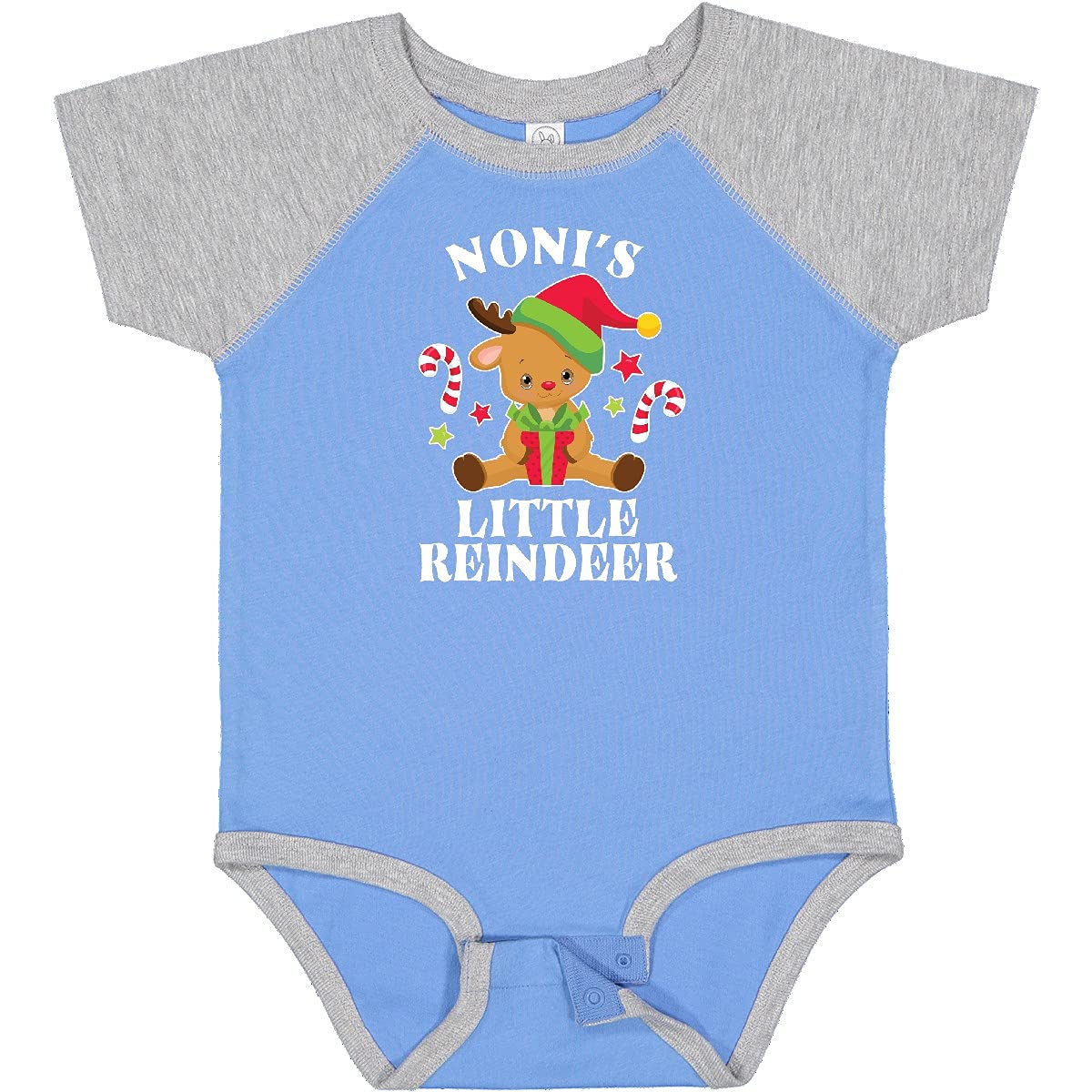 Inktastic Christmas Noni's Little Reindeer with Candy Canes Baby Bodysuit - Cute Holiday Outfit for Infants & Toddlers - Perfect for Christmas Photos, Family Gatherings & Festive Celebrations