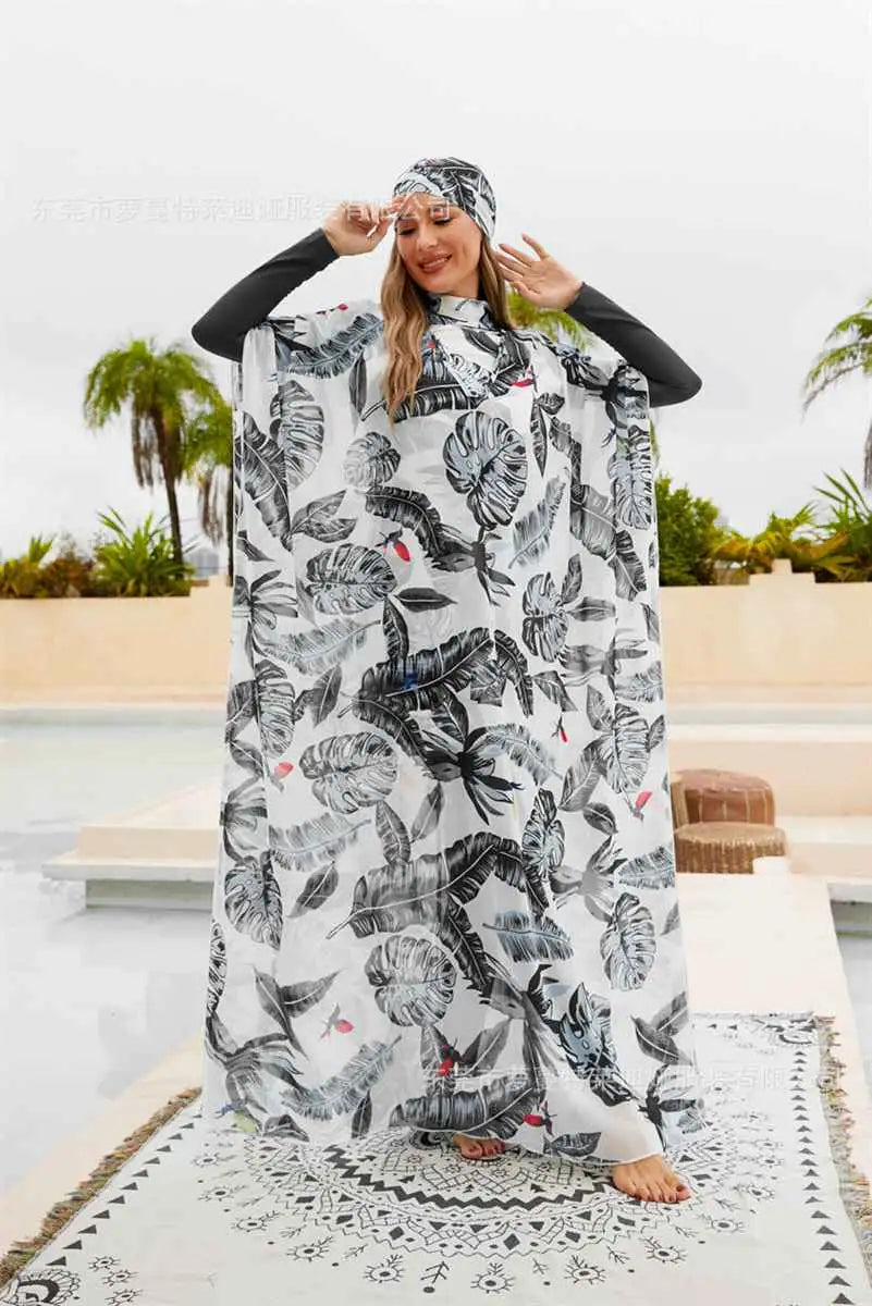 4-Piece Full Coverage Halal Burkini Swimwear Set - Modest Islamic Beachwear for Women, Swimming, Surfing & Sun Protection