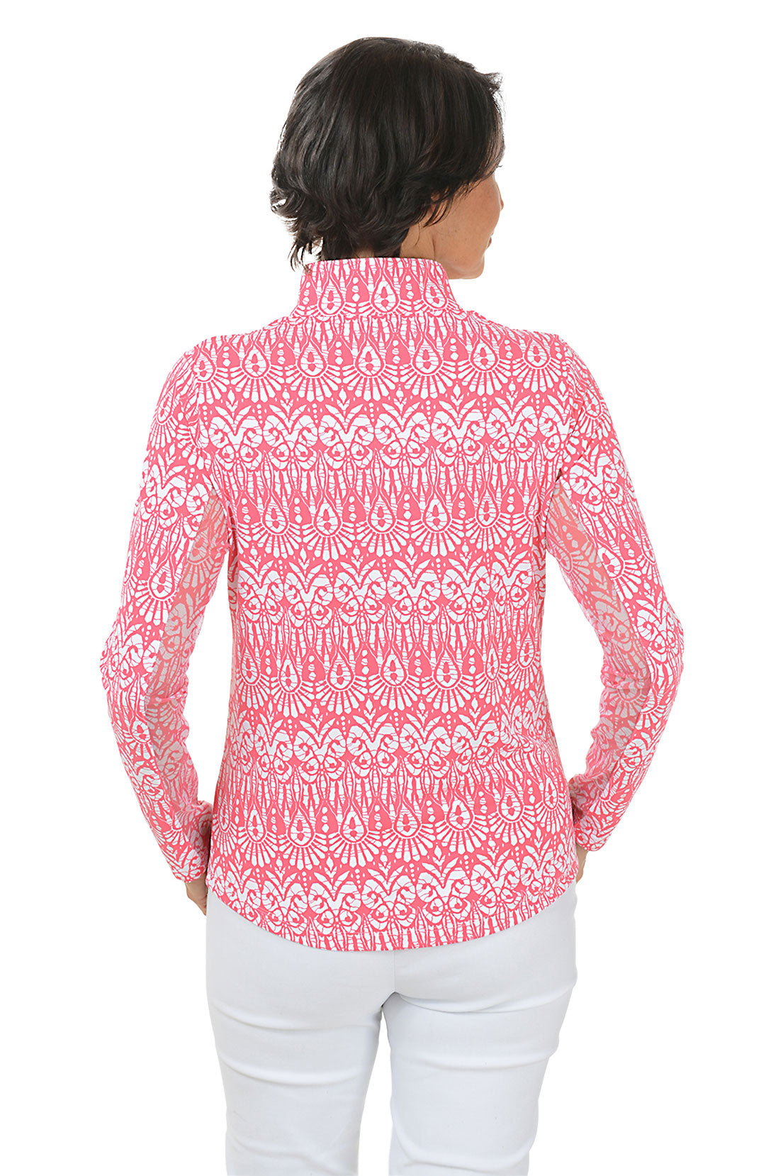 UPF50+ Watermelon Print Sun Protection Shirt for Women - Lightweight & Breathable for Beach, Hiking, and Outdoor Activities