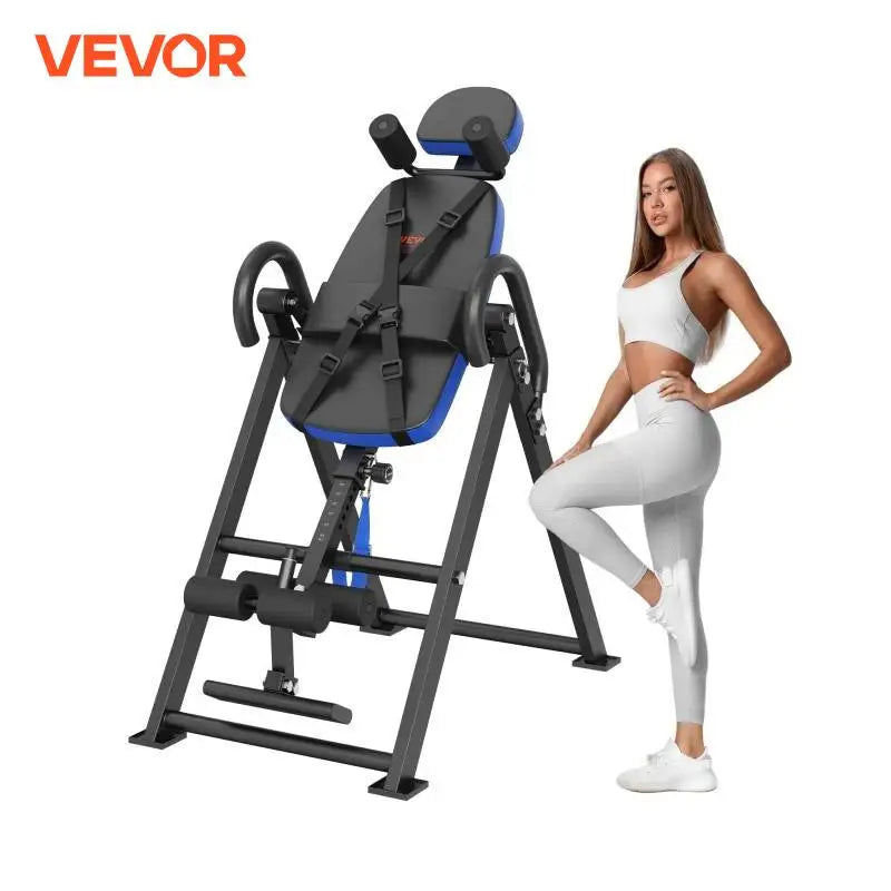 VEVOR Heavy Duty Inversion Table for Back Pain Relief - Adjustable Back Stretcher Machine with Headrest for Spinal Decompression & Strength Training | Perfect for Home Gym, Physical Therapy & Post-Workout Recovery