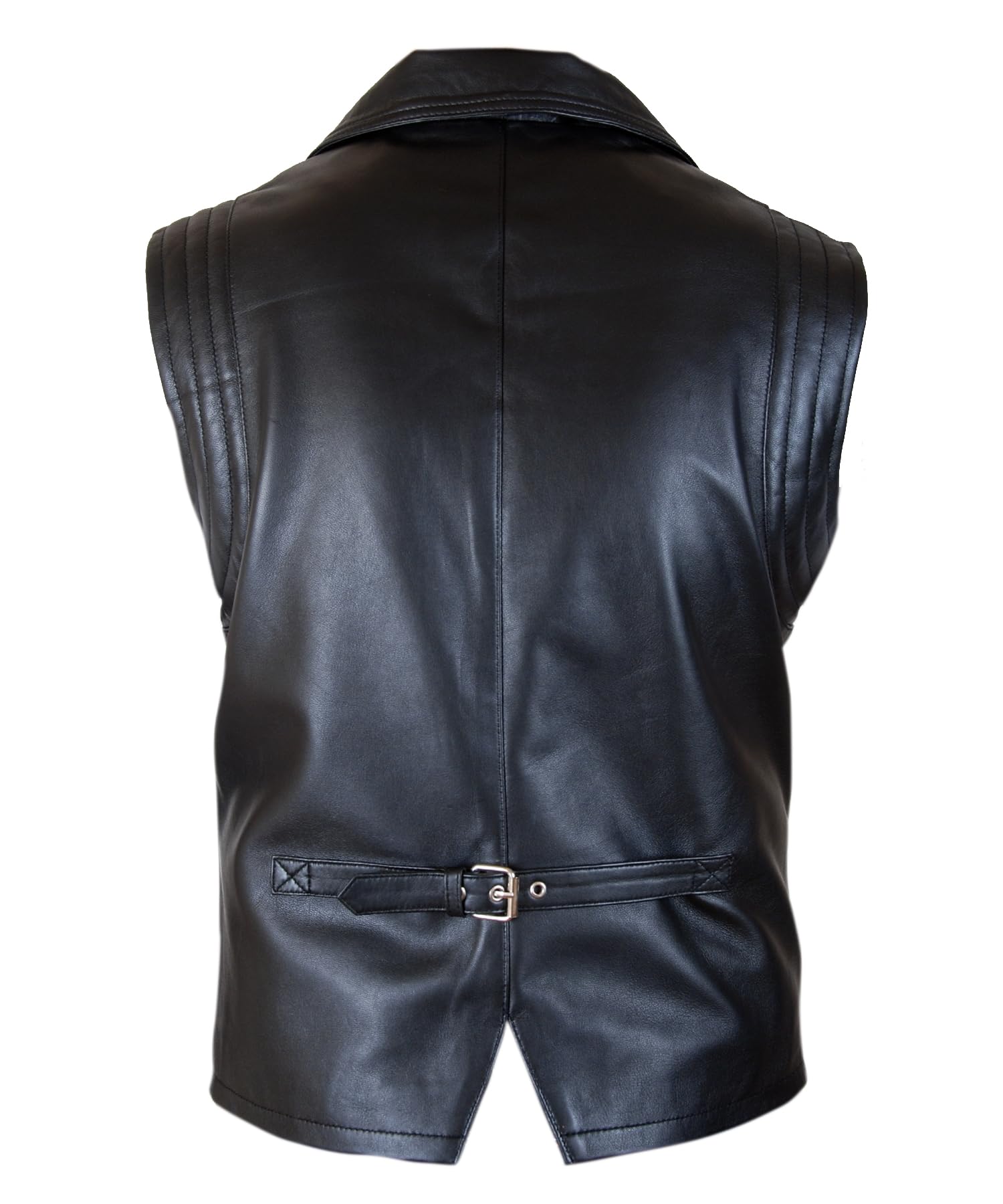 F&H Men's Hugh Jackman Van Helsing Style Genuine Leather Vest - Perfect for Cosplay, Halloween Costumes & Biker Fashion