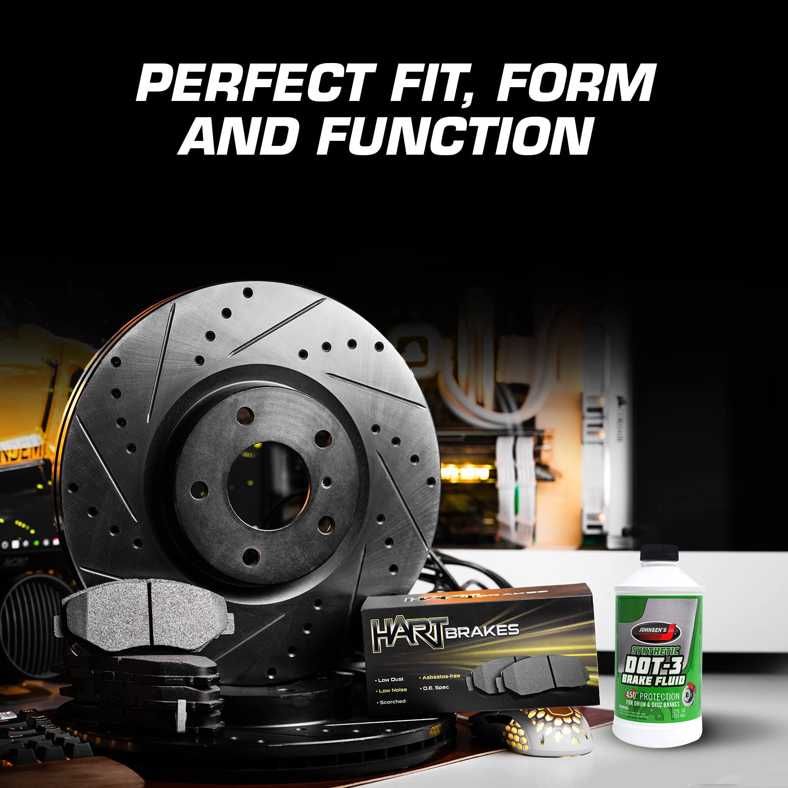 R1 Concepts Front & Rear Brake Pads and Rotors Kit - Semi-Metallic Brake System for Cars, Trucks & SUVs | Perfect for Daily Commuting & Highway Driving | BHCC.76142.03
