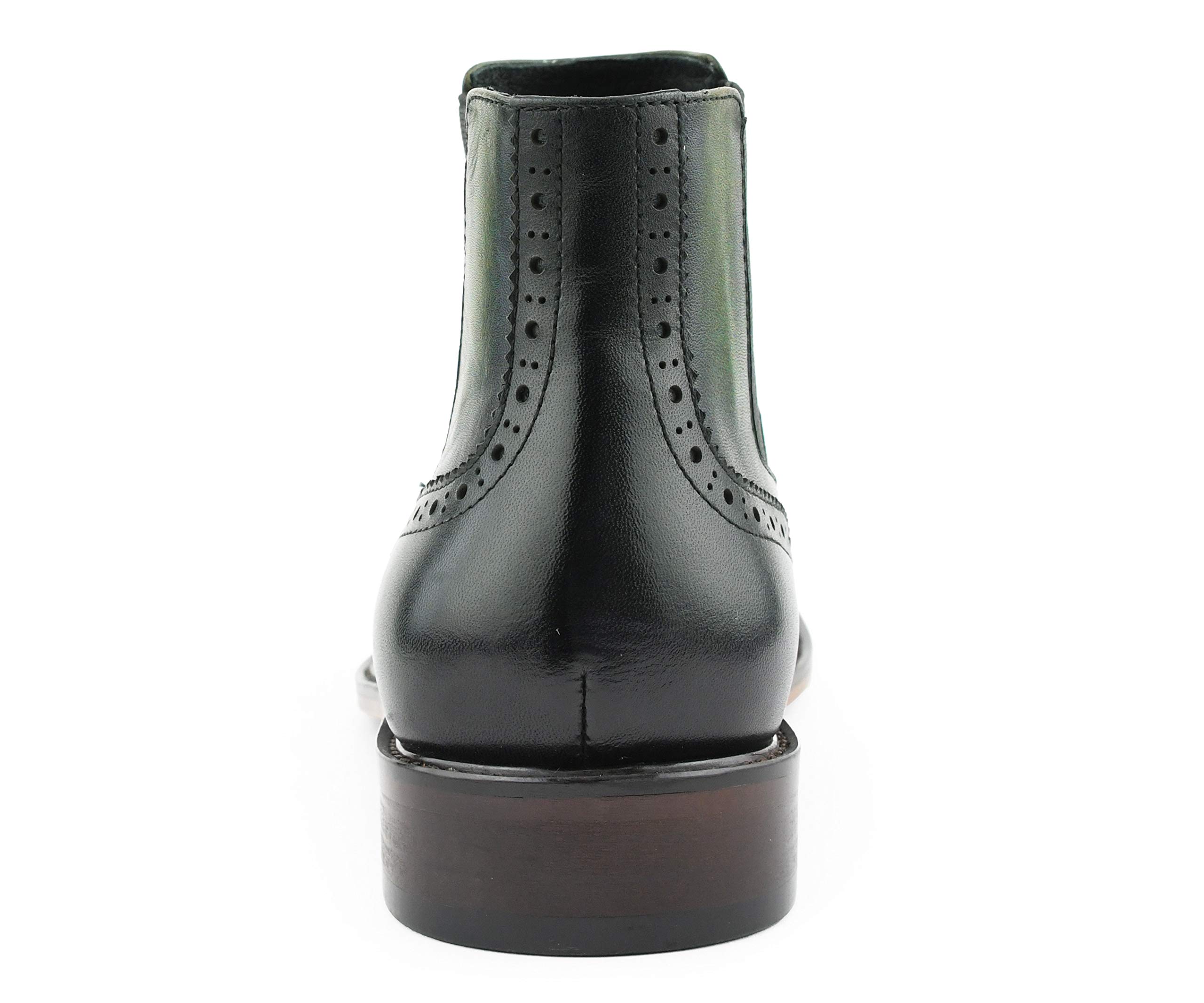 Asher Green AG2632 Men's Vintage Leather Dress Boots - Genuine Leather Wingtip Chelsea Boots for Formal Wear | Office, Wedding & Special Occasion Footwear