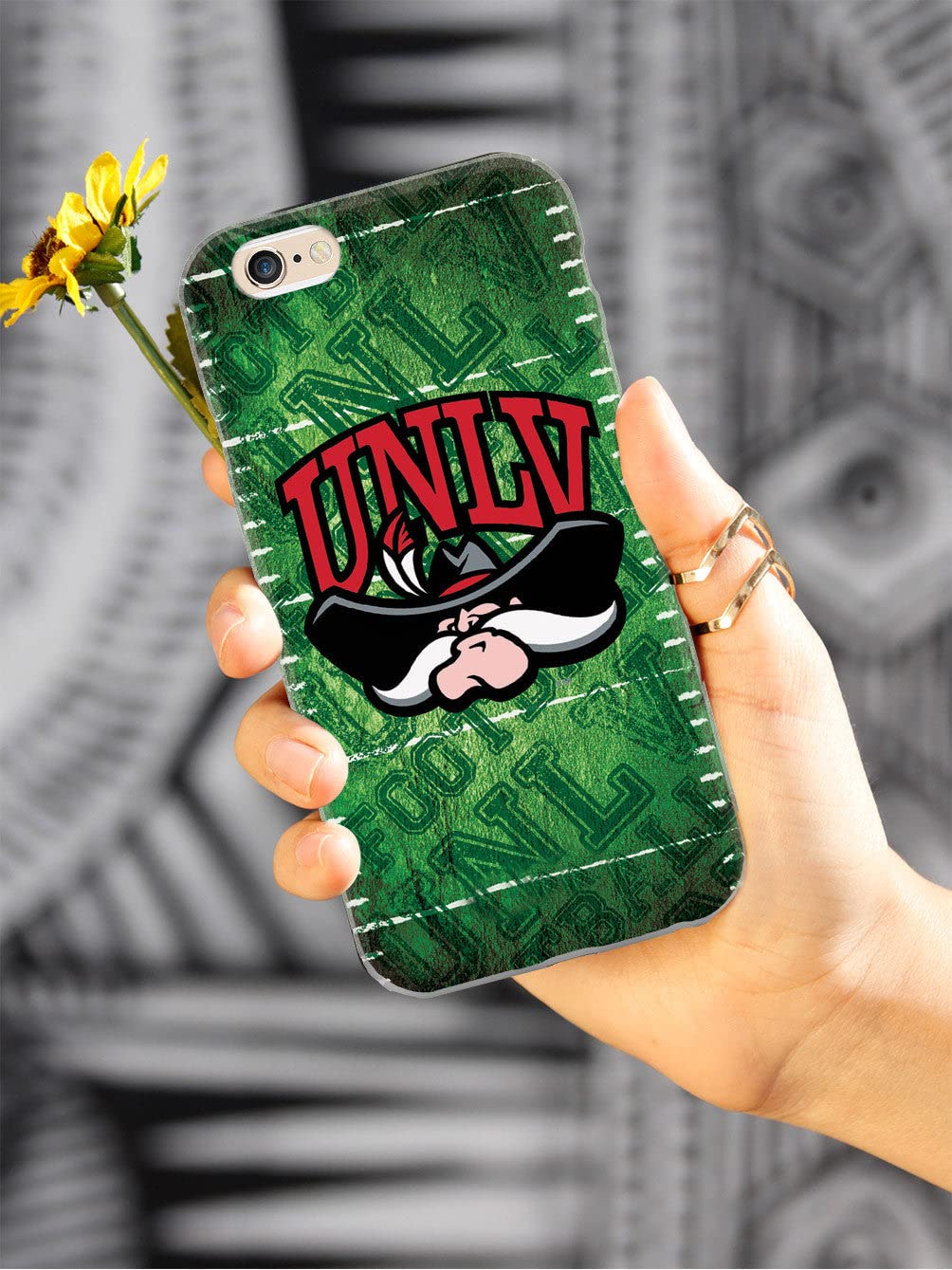 3D Textured iPhone 15 Case with Rubber Bumper - UNLV Rebels Football Protective Cover for Apple iPhone 15 - Perfect for Game Day & School Spirit