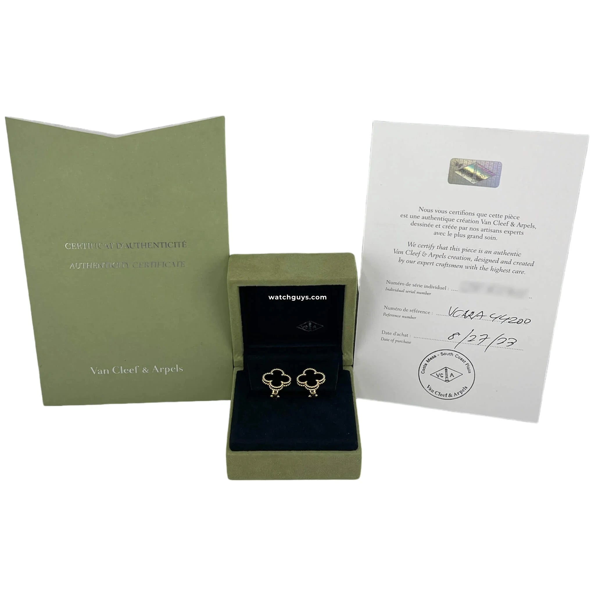 Van Cleef & Arpels Vintage Alhambra Earrings in Onyx - Classic Luxury Jewelry for Women, Perfect for Weddings, Parties & Special Occasions