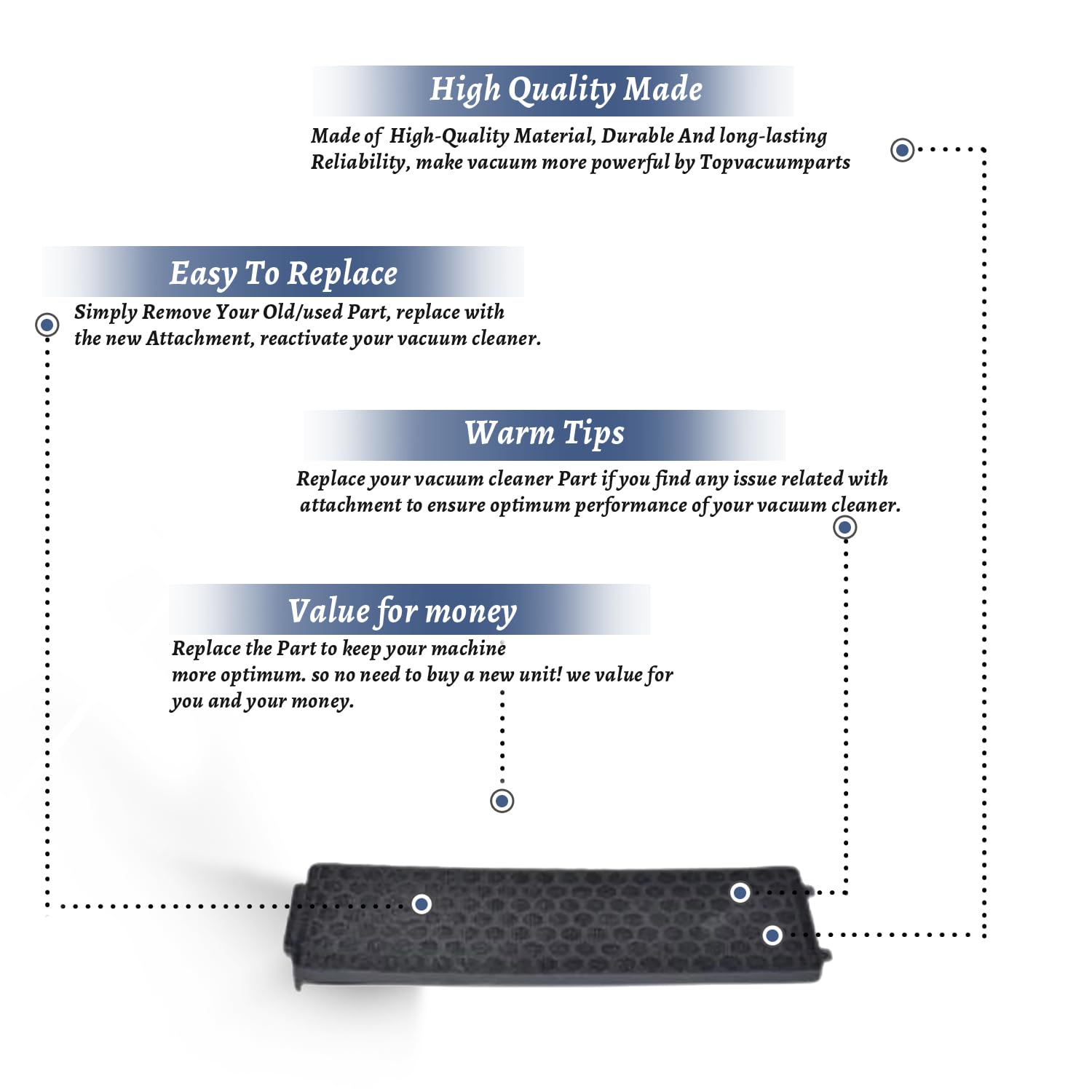 Hoover CH54013 & CH54015 Commercial Vacuum Cleaner Carbon Filter Replacement Part - Compatible with 440007787 - Ideal for Commercial Cleaning & Maintenance