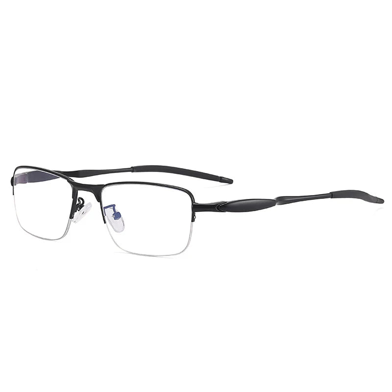 CCspace Unisex Semi-Rimless Small Square TR90 Titanium Eyeglasses 57236 - Lightweight & Durable Frame for Work, Reading, and Everyday Wear