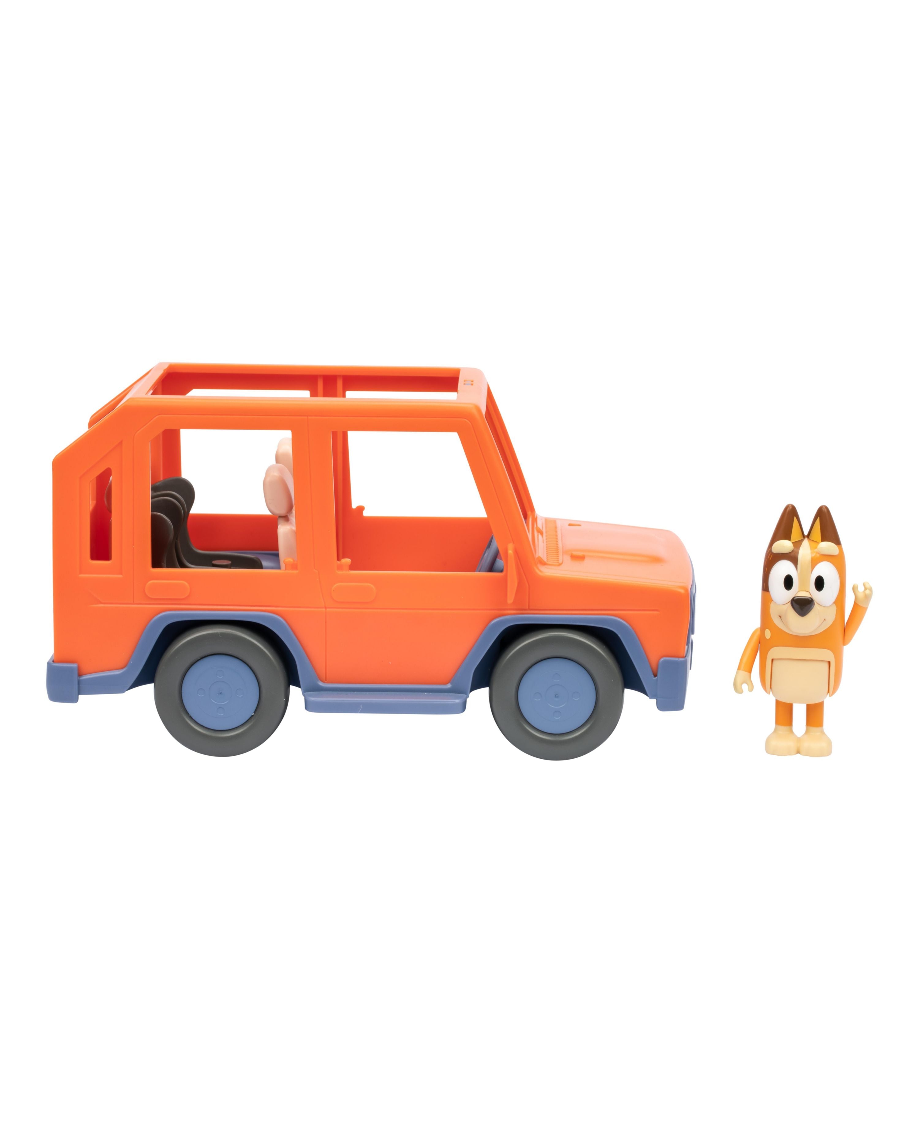 Bluey Heeler Family Road Trip 4WD Toy Car with Articulated Chilli Figure - Interactive Play Vehicle for Kids' Pretend Adventures & Family Game Nights