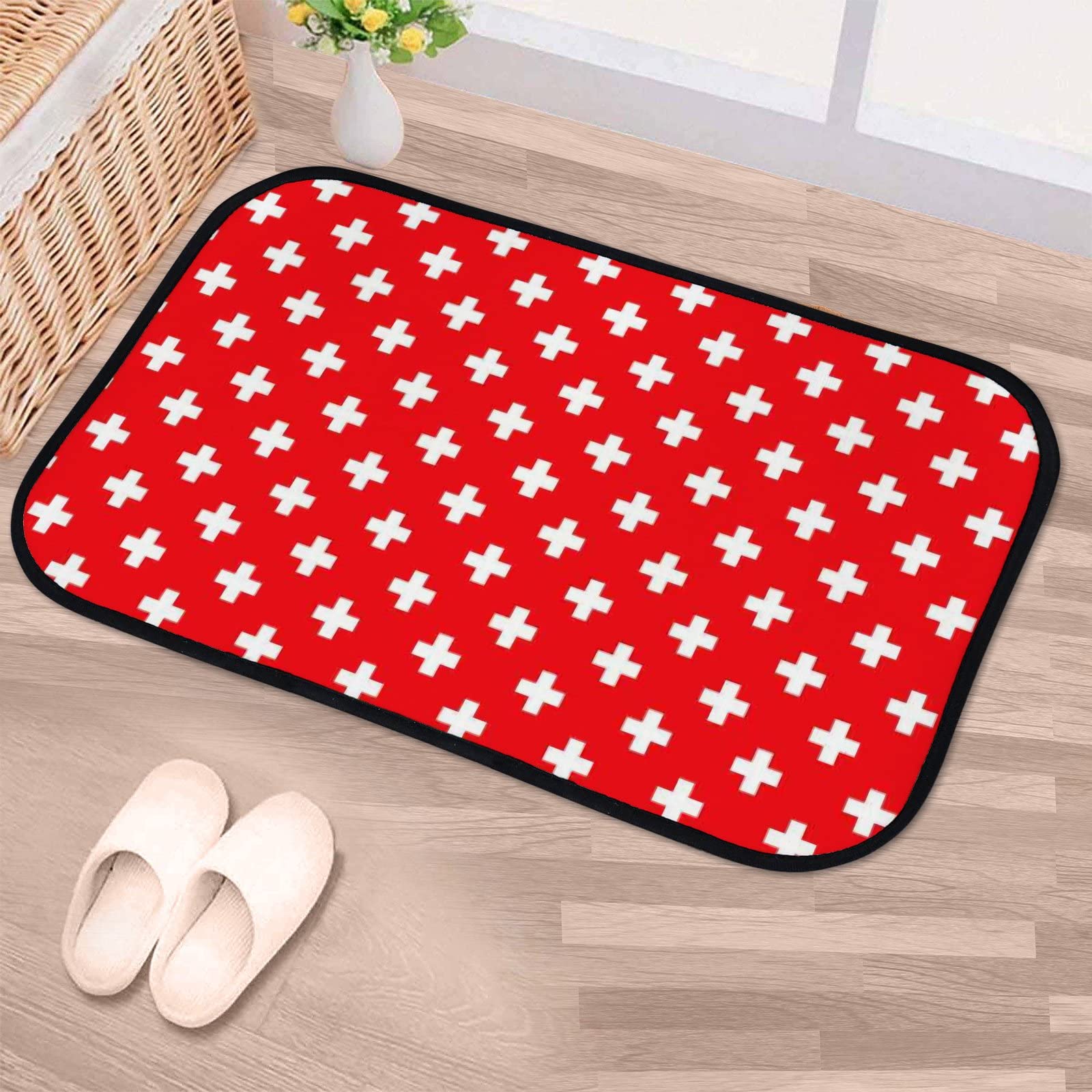Soft Foam Area Rugs - Non-Slip Washable Geometric Pattern Bath & Kitchen Mat - 31x20 Inch Indoor/Outdoor Floor Rug for Home Decor | Perfect for Bathroom, Kitchen, Nursery & Playroom