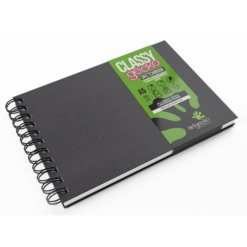 Premium A5 Landscape Sketchbook - 80 Pages (40 Sheets) 150gsm White Paper for Artists & Drawing - Perfect for Sketching, Watercolor & Mixed Media Art