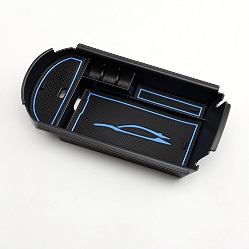 Premium Car Center Console Organizer for Toyota C-HR (2016-2021) | Armrest Storage Box with Blue Mat | Interior Accessories for Enhanced Organization | Perfect for Road Trips & Daily Commutes