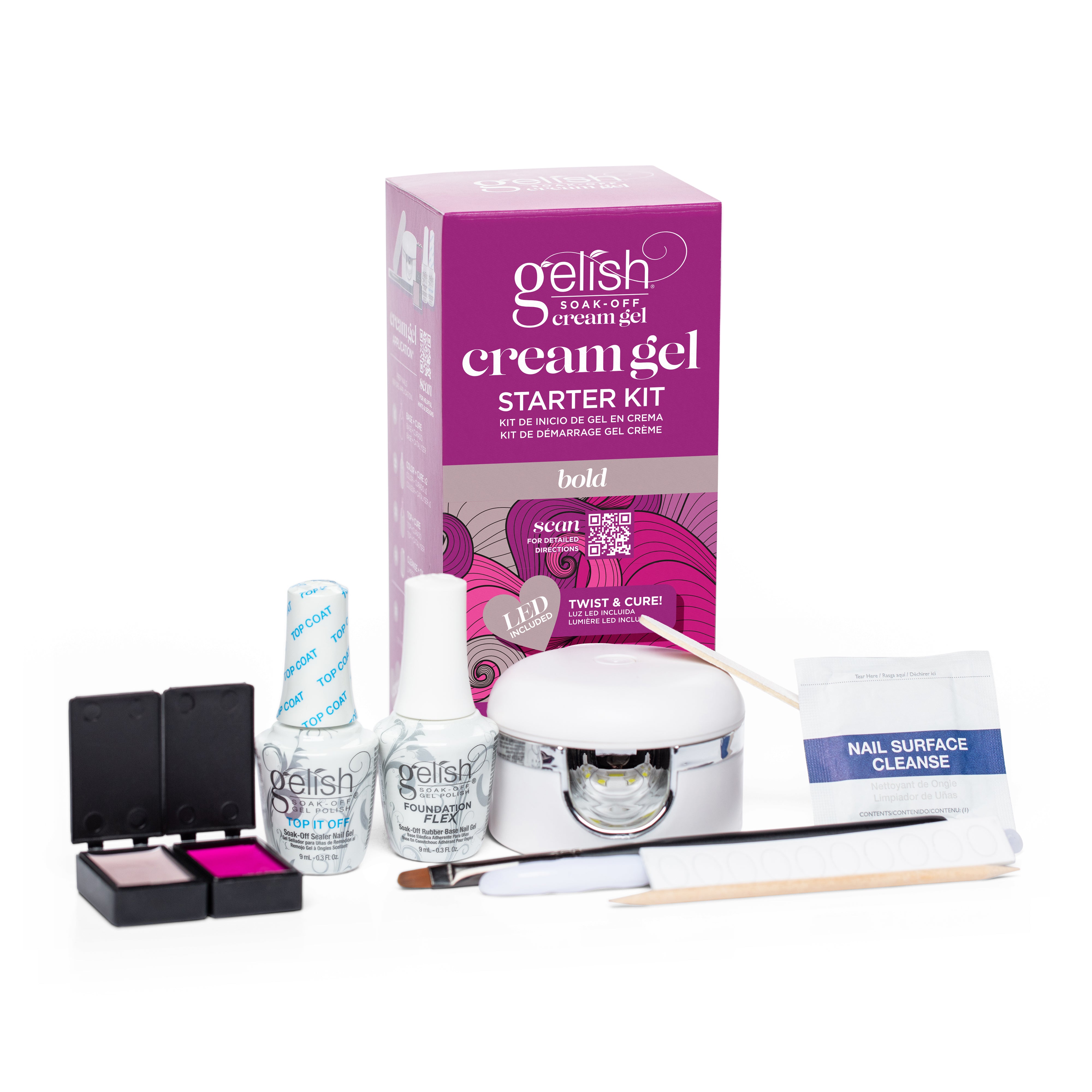 Gelish Soak Off Gel Polish Starter Kit - Professional Salon Quality Cream Gel Nail Polish Set for Long-Lasting Manicures at Home | Perfect for DIY Nails, Special Occasions & Gift Giving