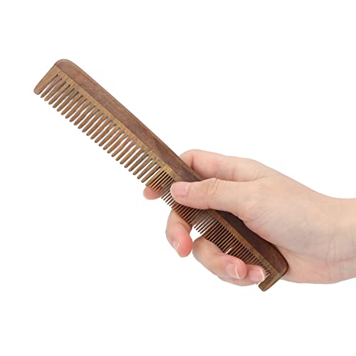 Premium Sandalwood Beard Comb for Men - Handmade Natural Wood Comb with Round Teeth to Prevent Tangles & Smooth Hair - Perfect for Grooming, Styling & Detangling Beards & Kids Hair