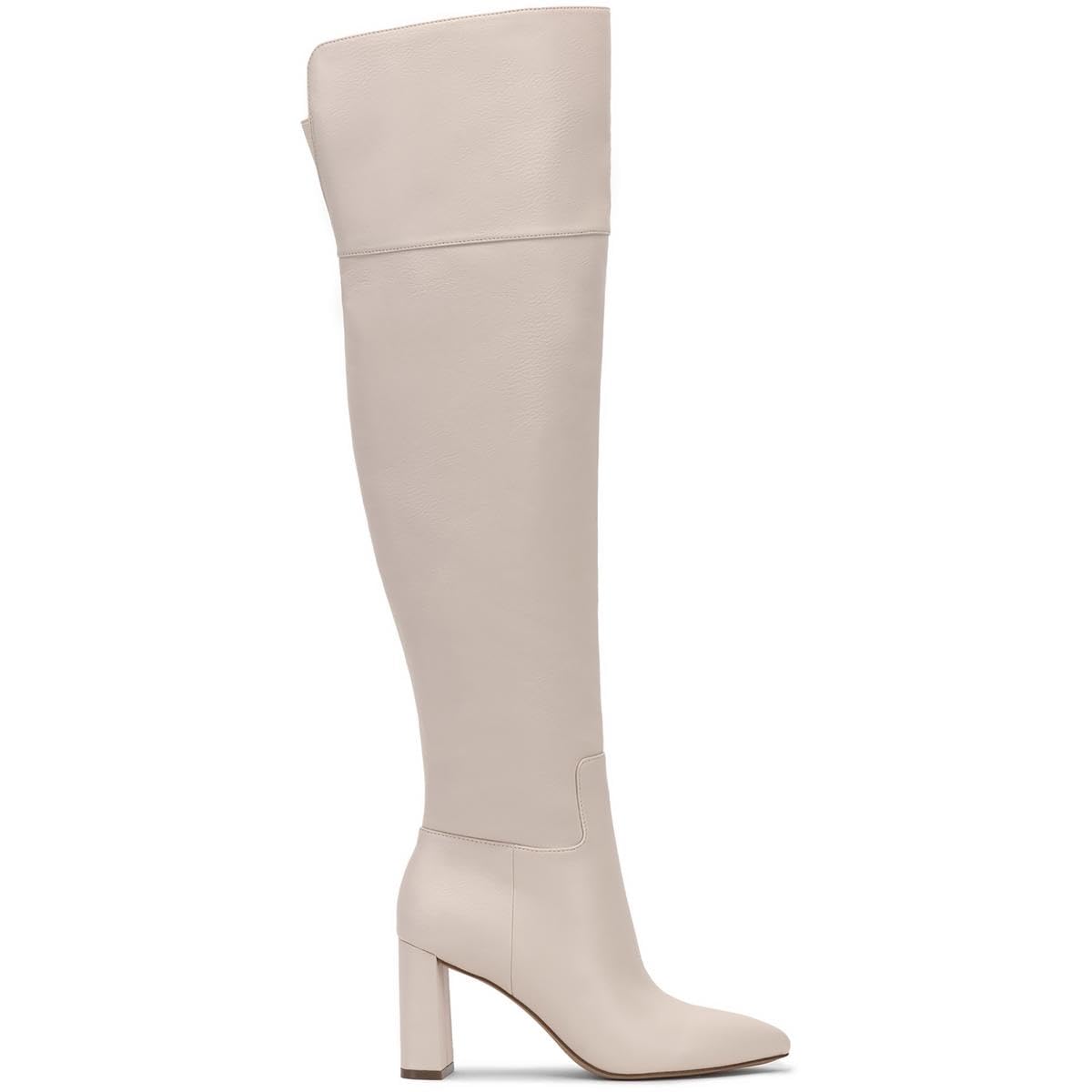 Jessica Simpson Women's Akemi Over The Knee Boots - Chunky Heel, Comfortable & Stylish, Size 8.5 US (Chalk White) | Perfect for Fall Winter Outfits, Date Nights & Office Wear