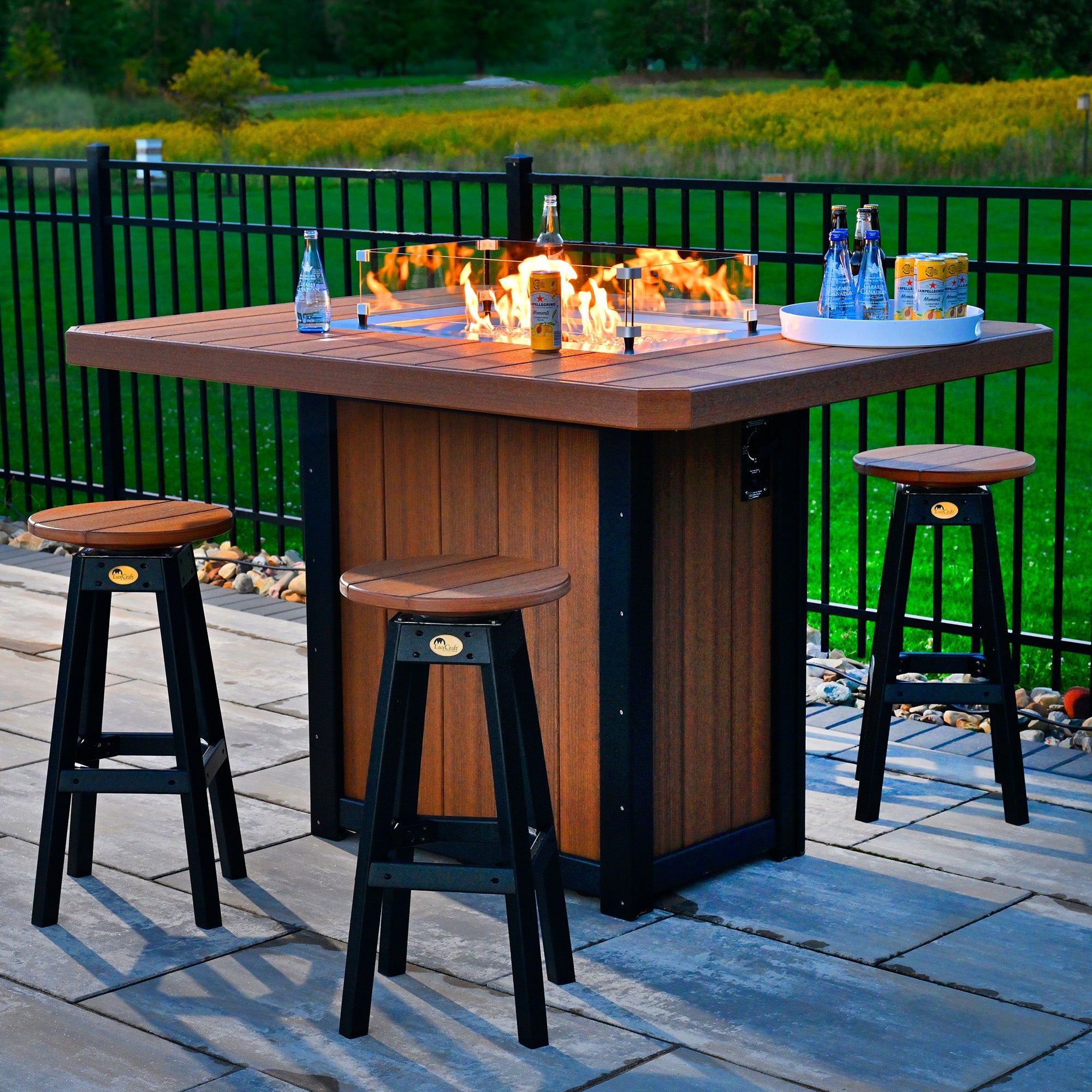 LuxCraft Lumin 62 Inch Outdoor Rectangular Fire Table - Patio, Deck & Backyard Fire Pit for Cozy Gatherings